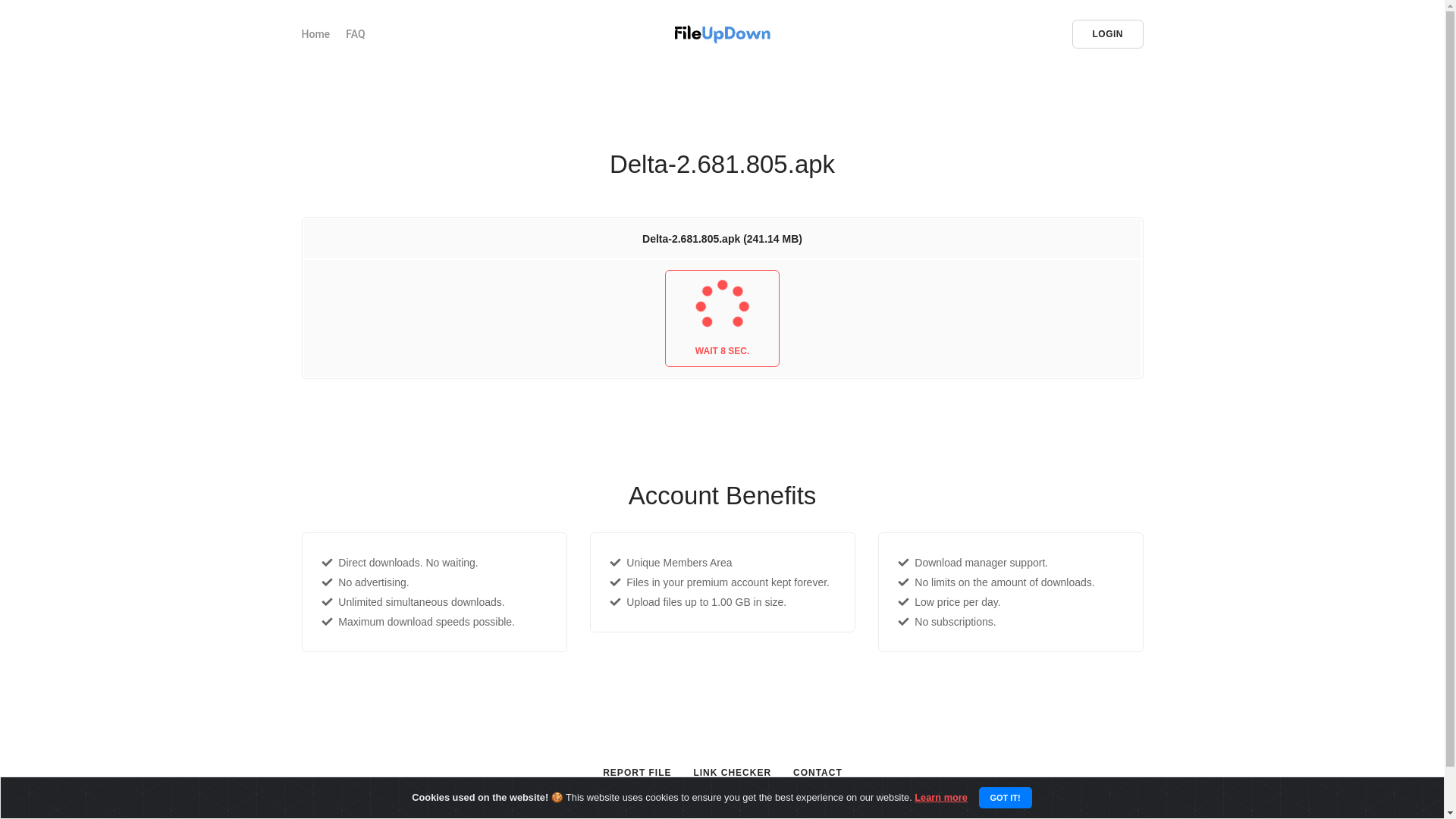 website screenshot of https://fileupdown.com/aaf73295bc360227