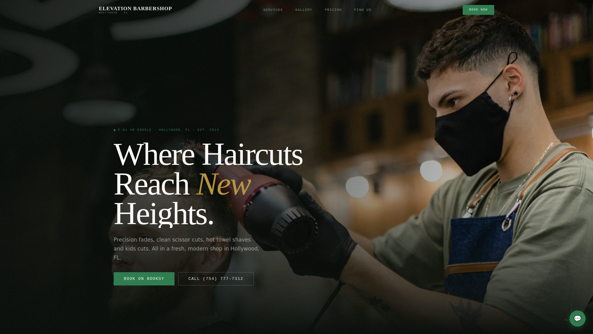 website screenshot of https://elevation-barbershop.pages.dev/