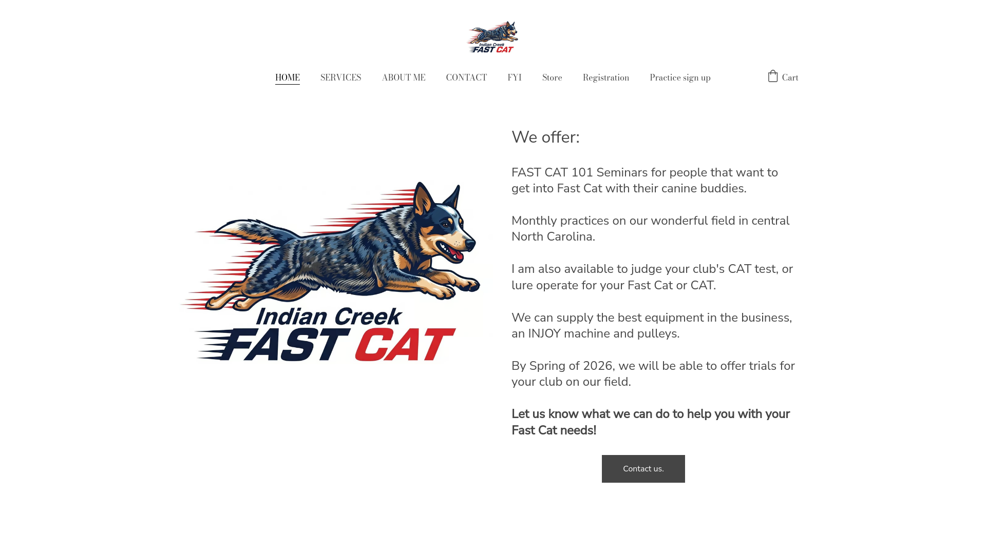 website screenshot of https://indiancreekfastcat.com/