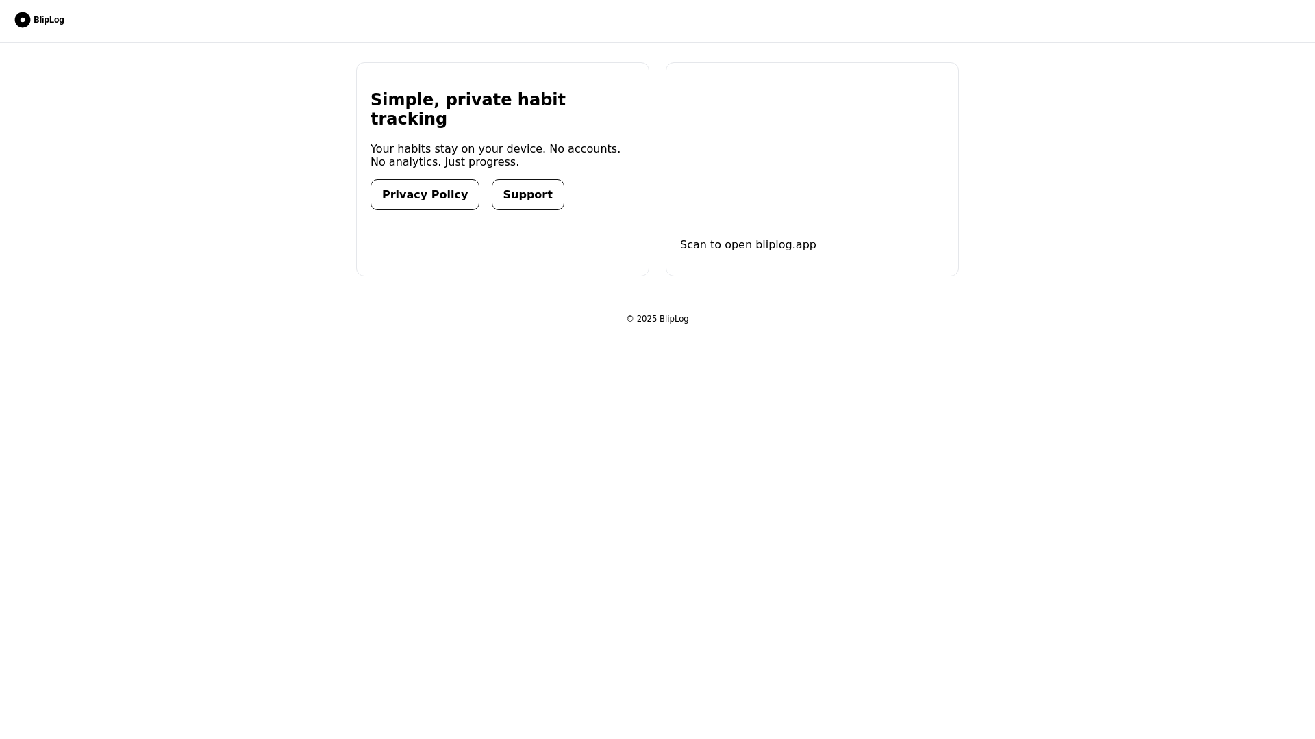 website screenshot of https://bliplog-site.pages.dev/