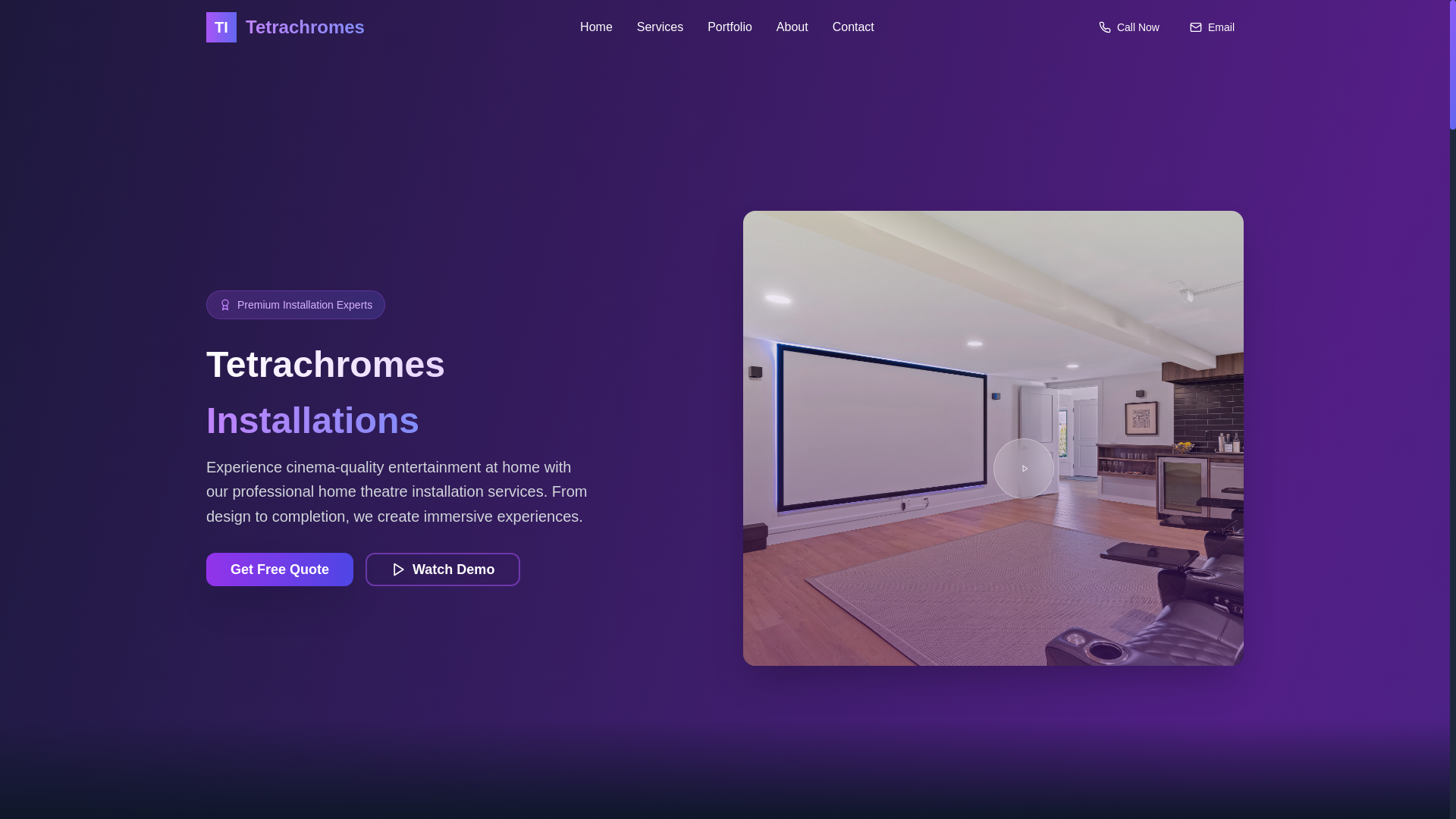website screenshot of https://immersivecinemaintsall.com/