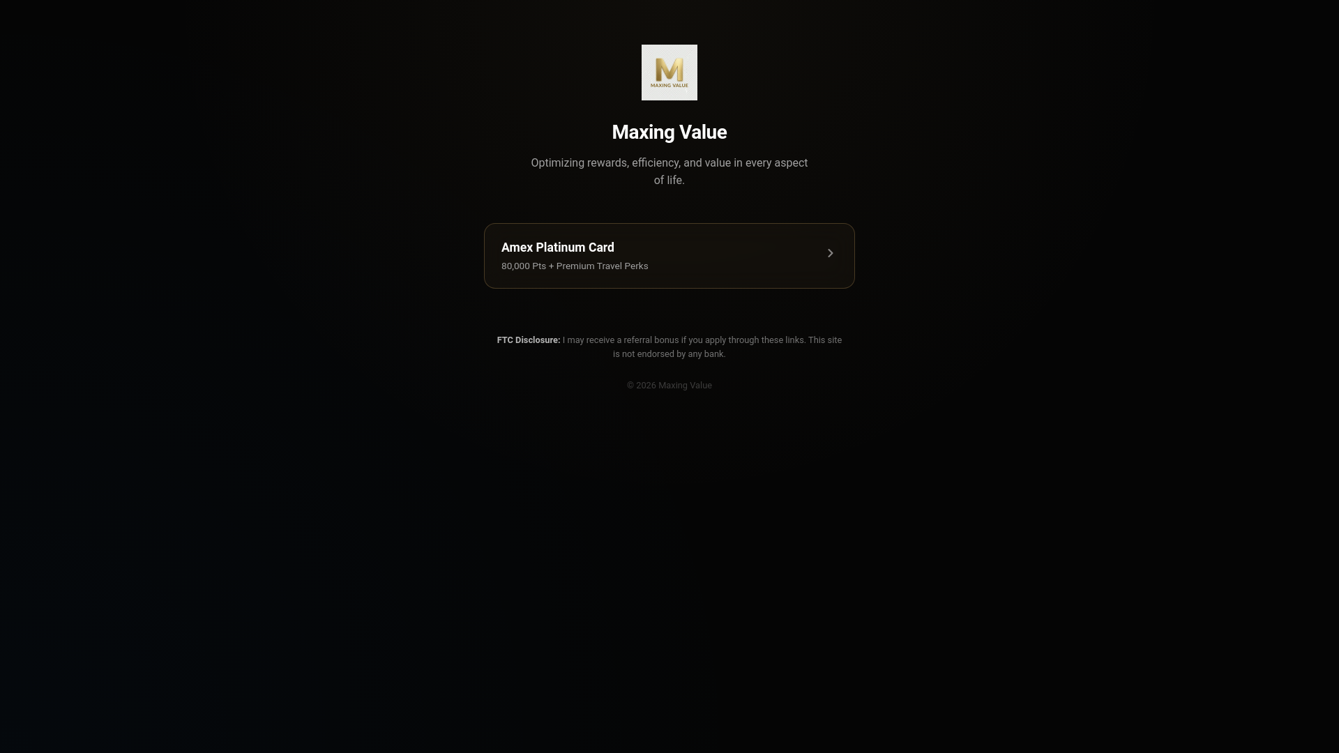 website screenshot of https://maxing-value.pages.dev/