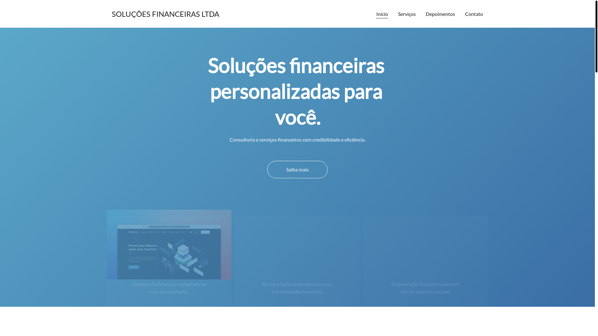 website screenshot of https://solucoesfinanceirasltda.shop/