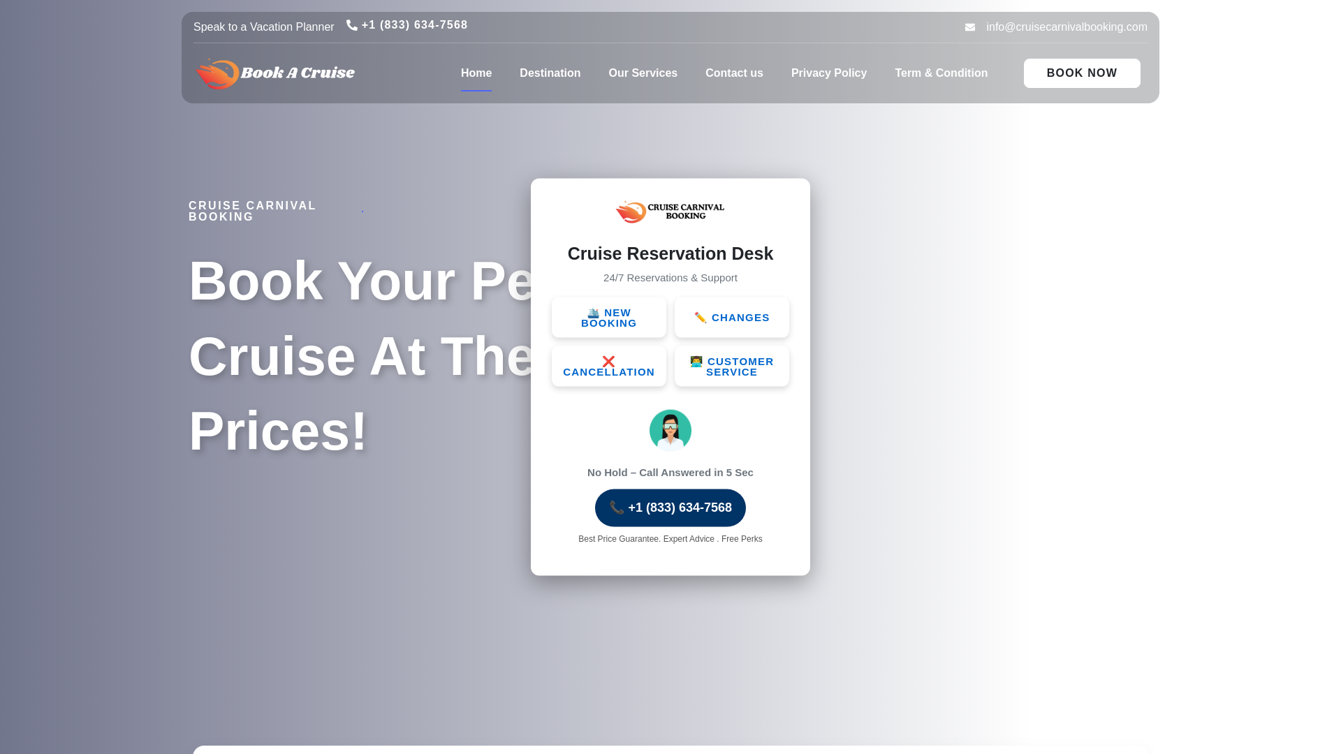website screenshot of https://cruisecarnivalbooking.com/