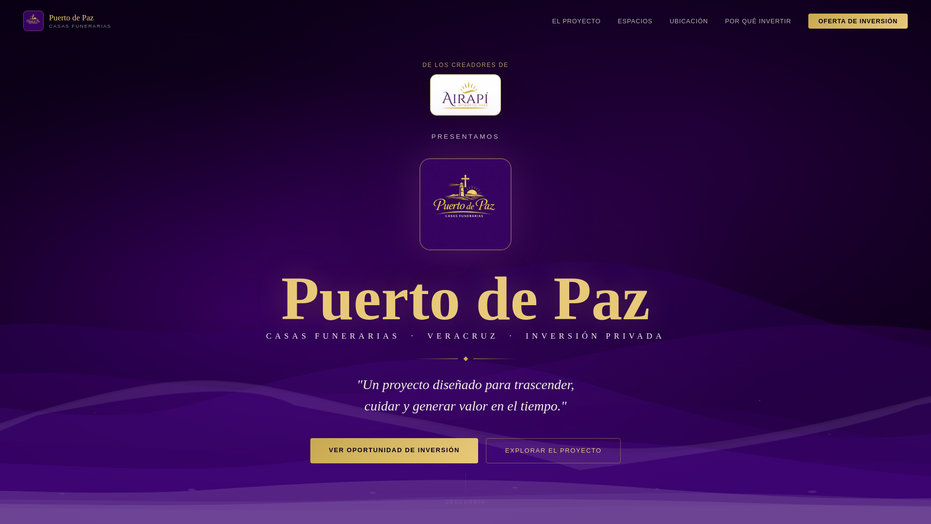 website screenshot of https://puertodepaz.mx