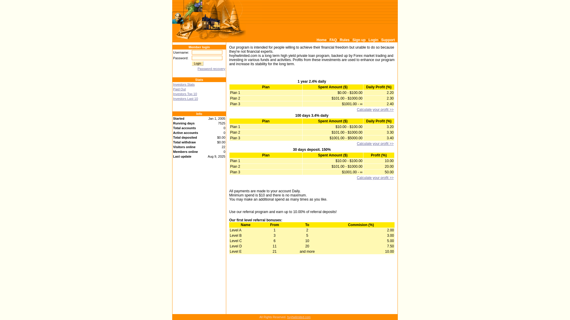 website screenshot of https://hvyhwlimited.com/