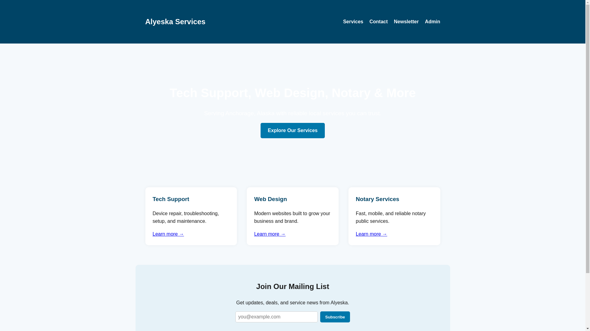 website screenshot of https://alyeska-services.pages.dev/