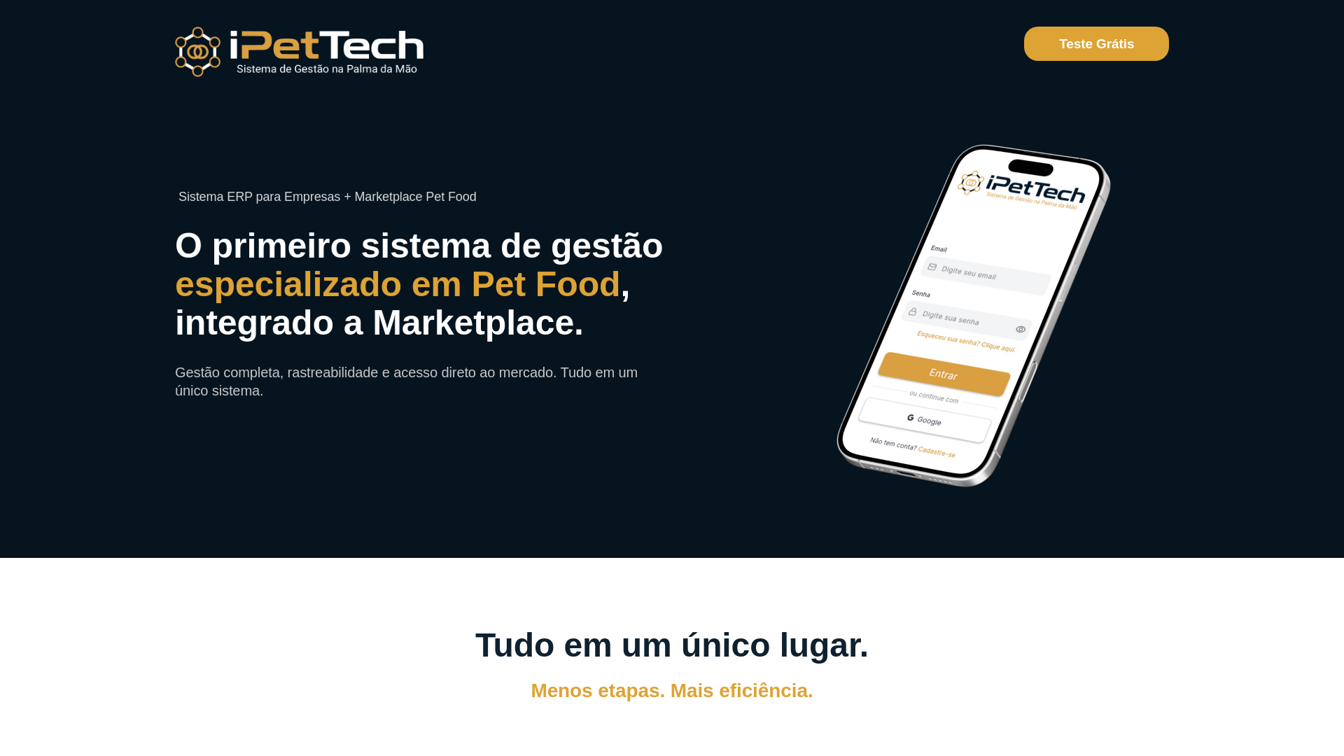 website screenshot of https://ipettech.com.br