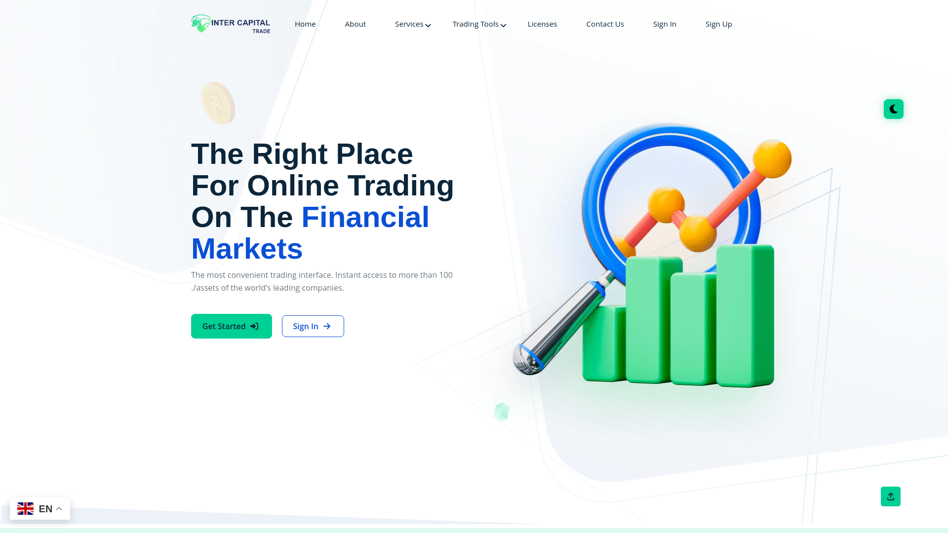 website screenshot of https://intercapitaltrade.com