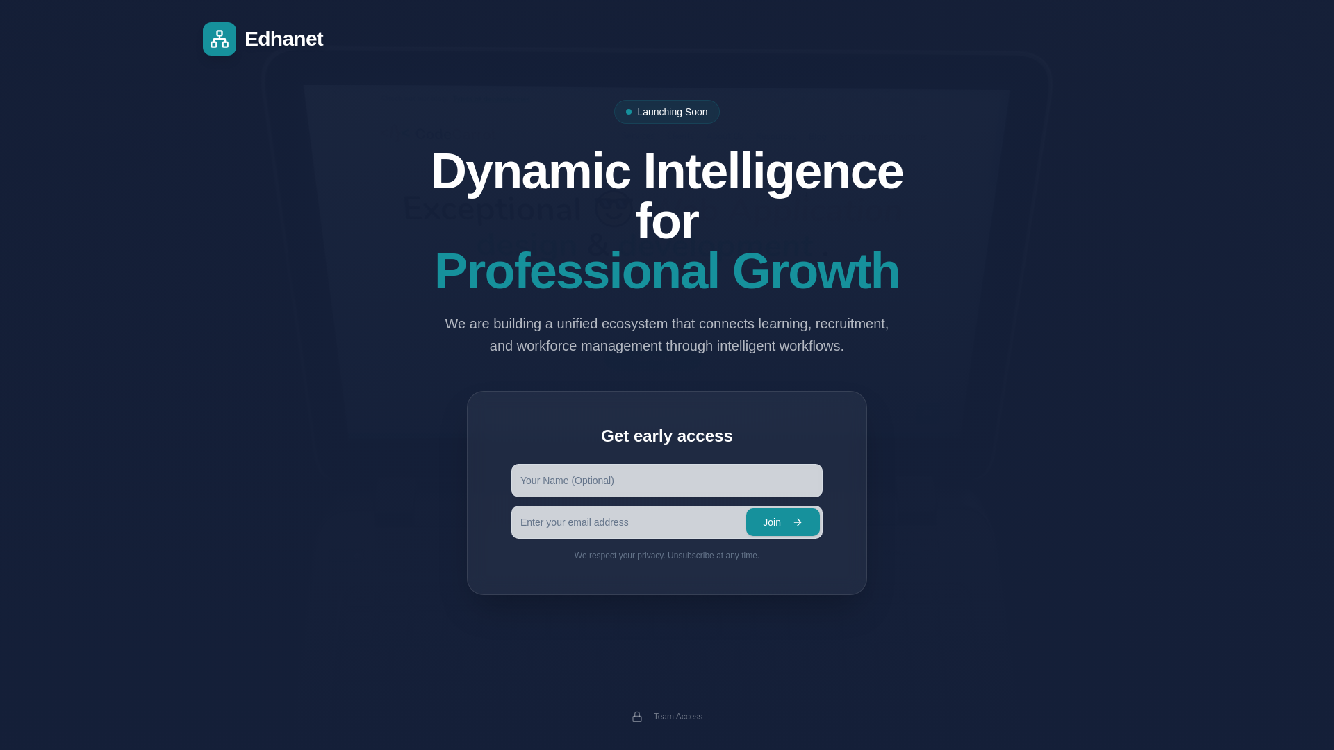 website screenshot of https://edhanet.com