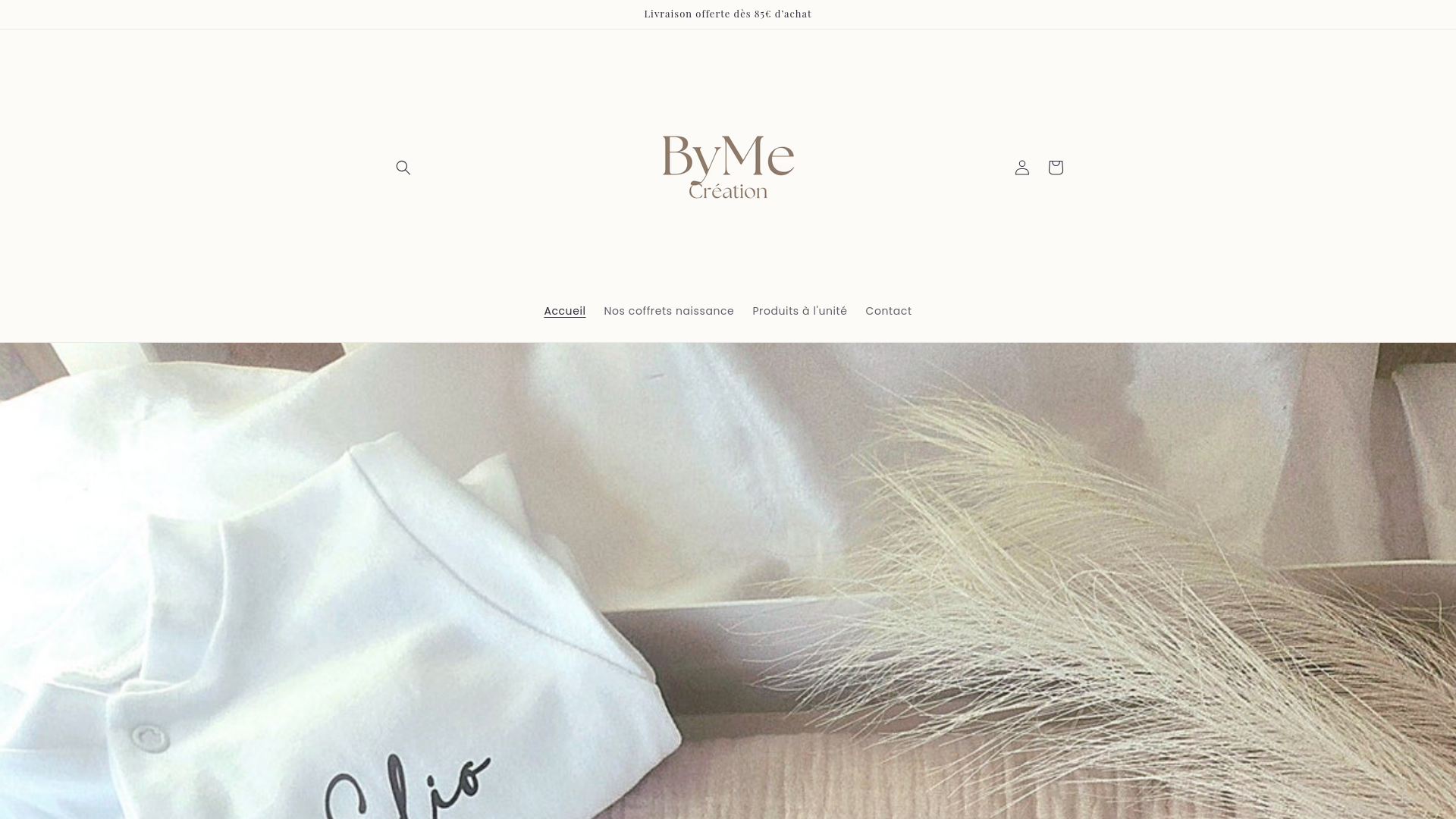 website screenshot of https://bymecreation.fr