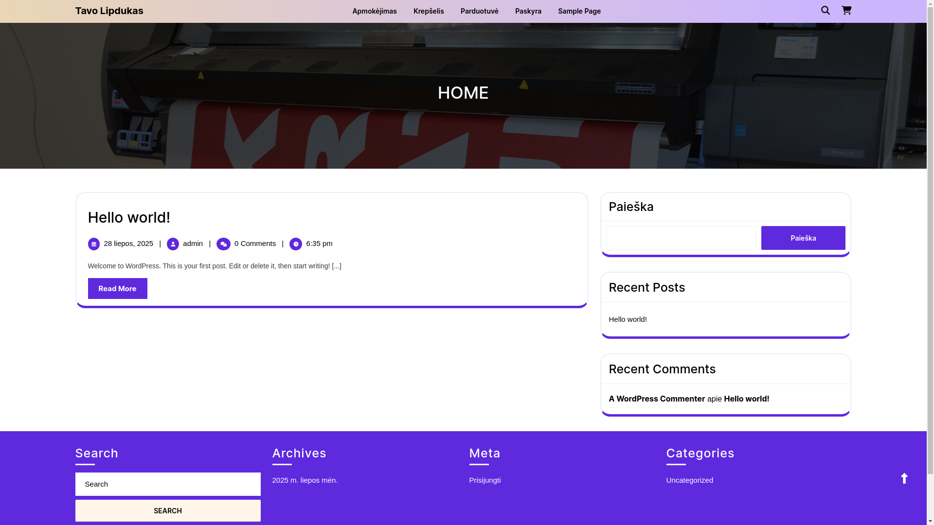 website screenshot of https://tavolipdukas.lt/