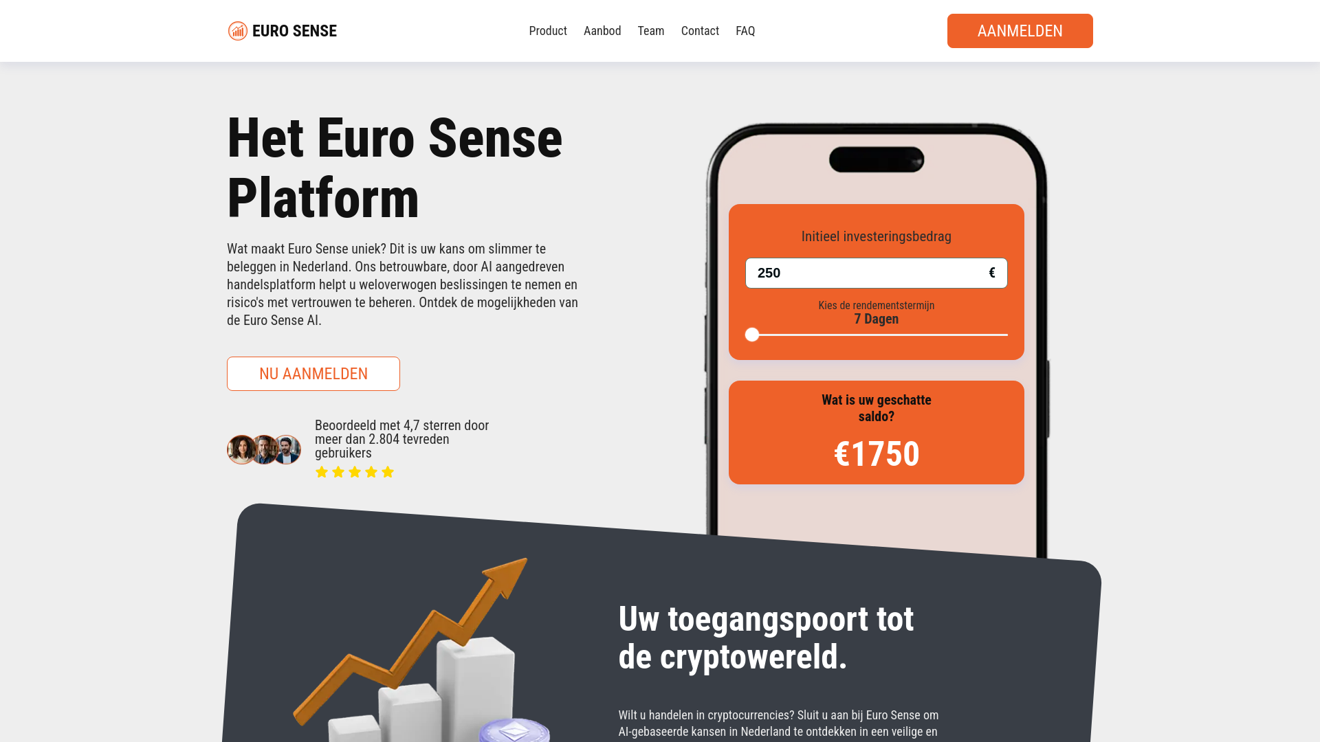 website screenshot of https://euro-sense.nl/