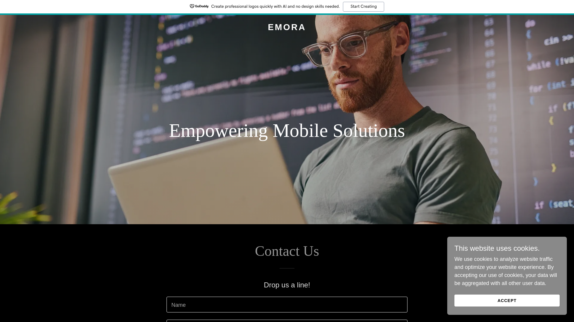 website screenshot of https://emoramobileapp.com/