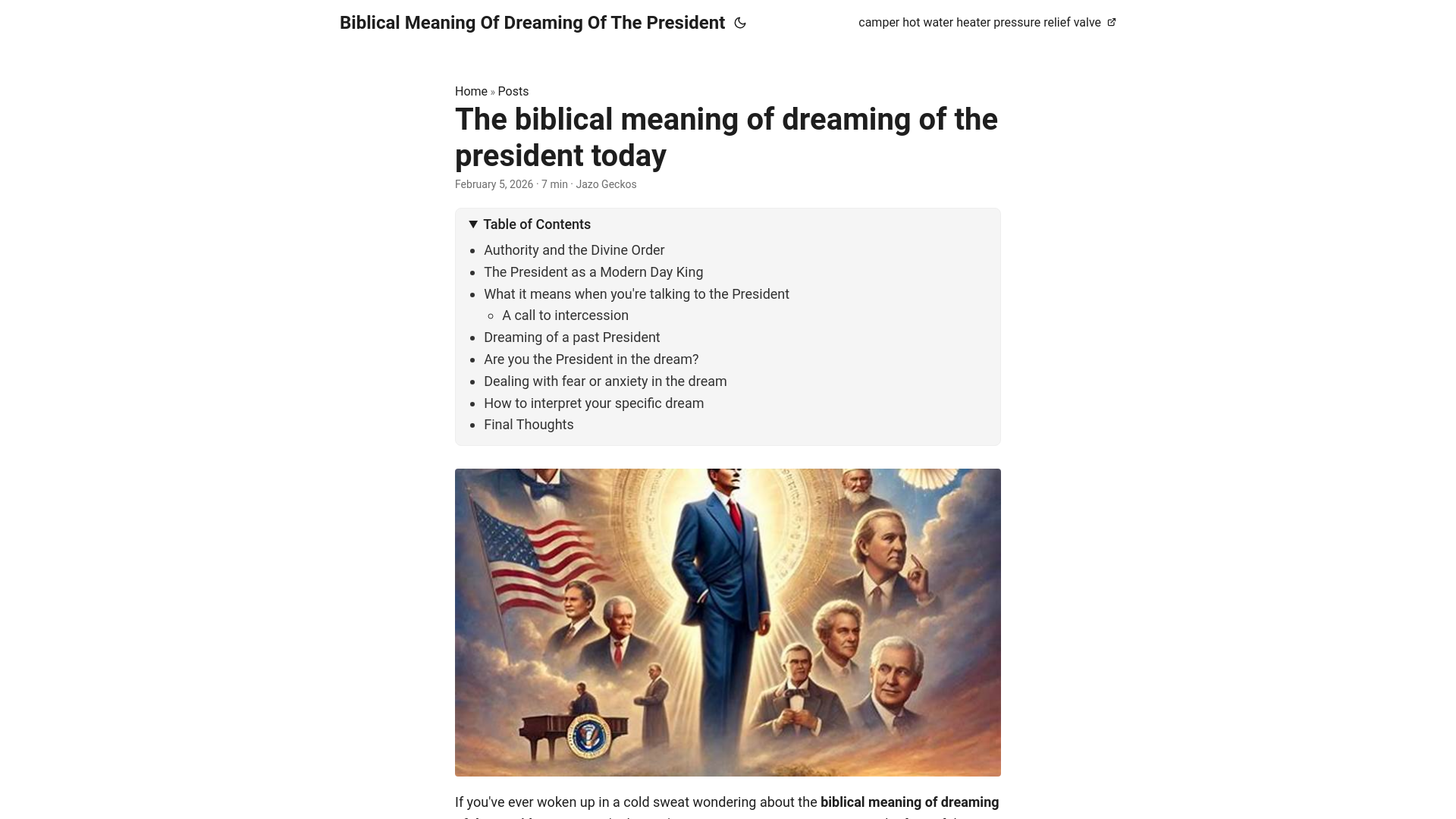 website screenshot of https://biblical-meaning-of-dreaming-of-the-president.pages.dev/