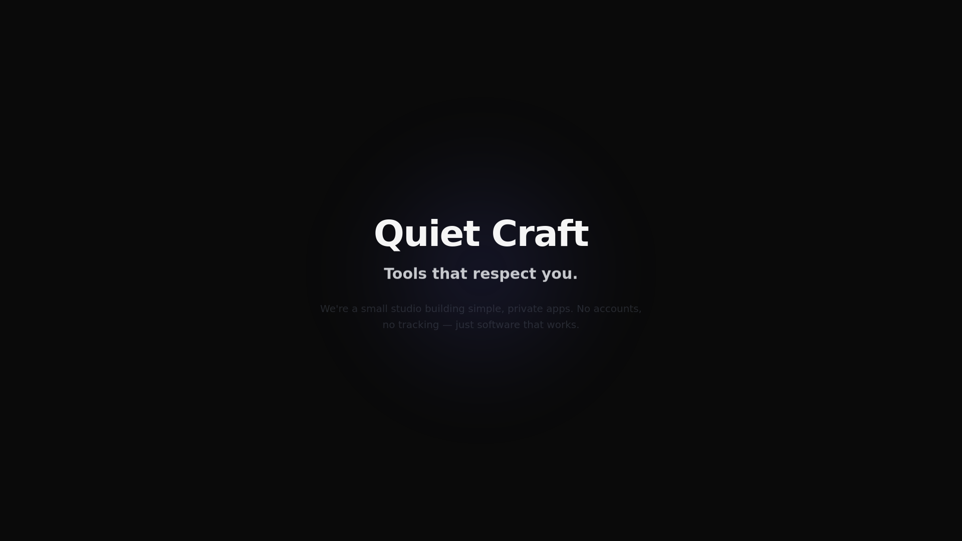 website screenshot of https://quietcraft.pages.dev/