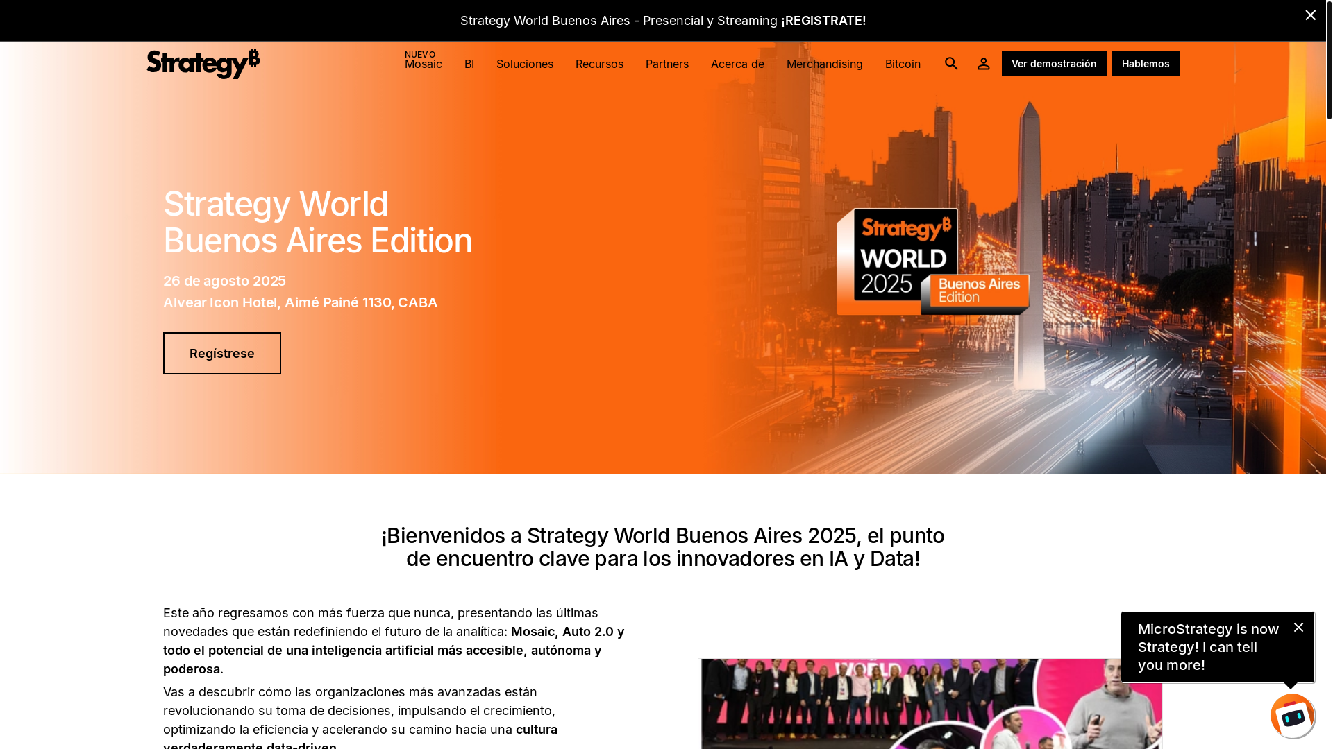 website screenshot of https://www.strategysoftware.com/es/events/strategy-world-buenos-aires-edition