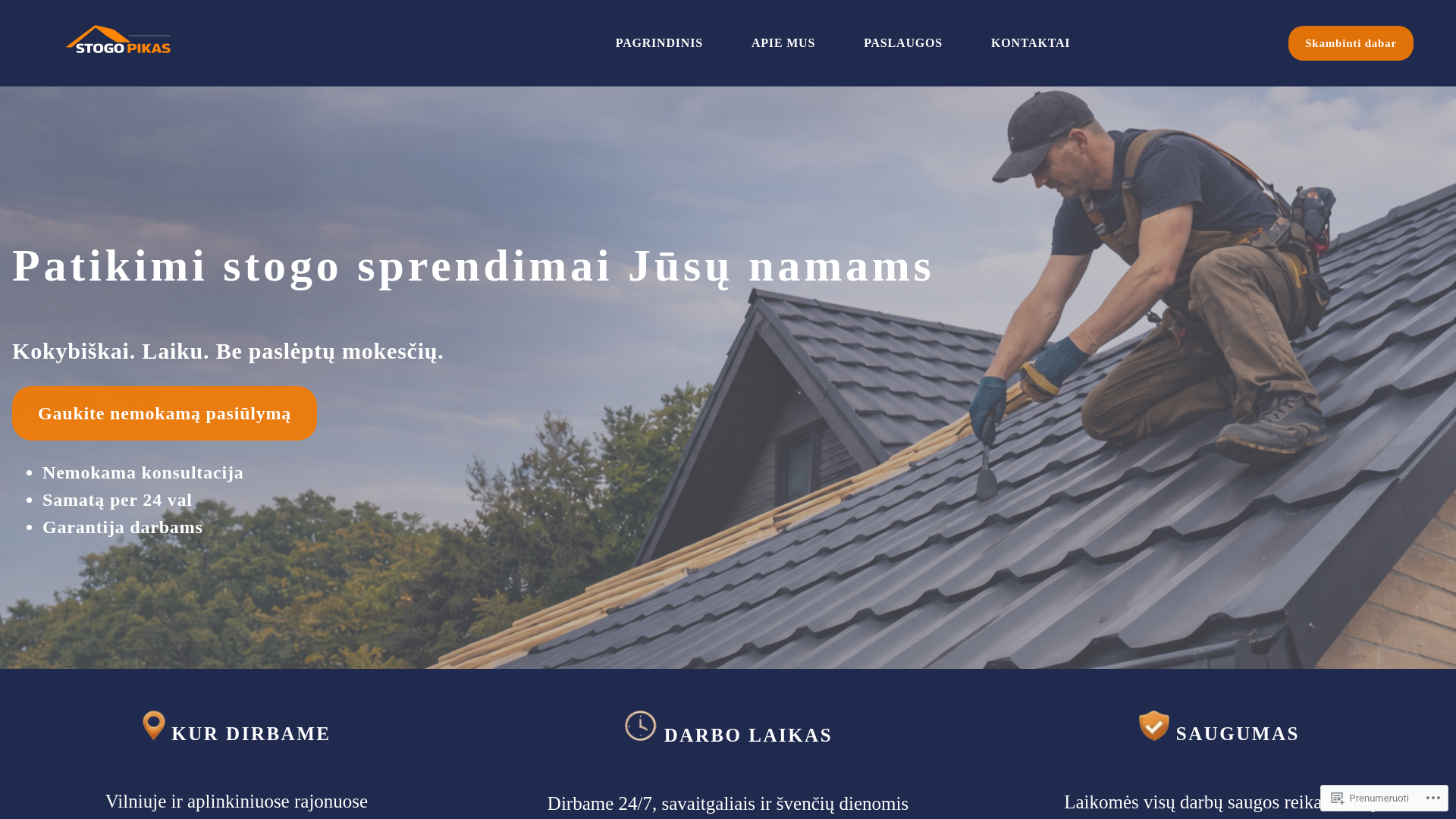 website screenshot of https://stogopikas.blog/