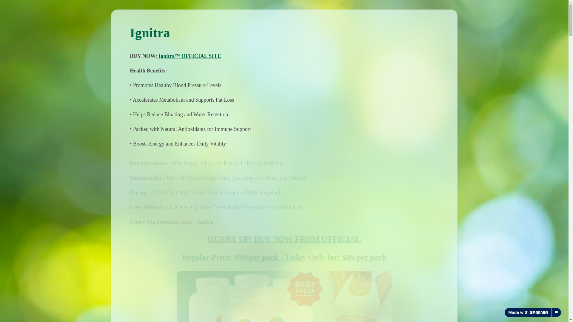 website screenshot of https://ignitra-7jtfhgb.gamma.site/ignitra