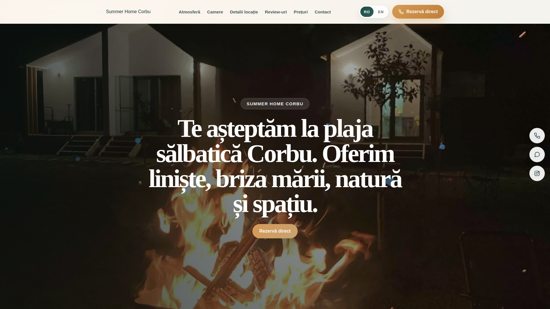 website screenshot of https://summerhomecorbu.ro/