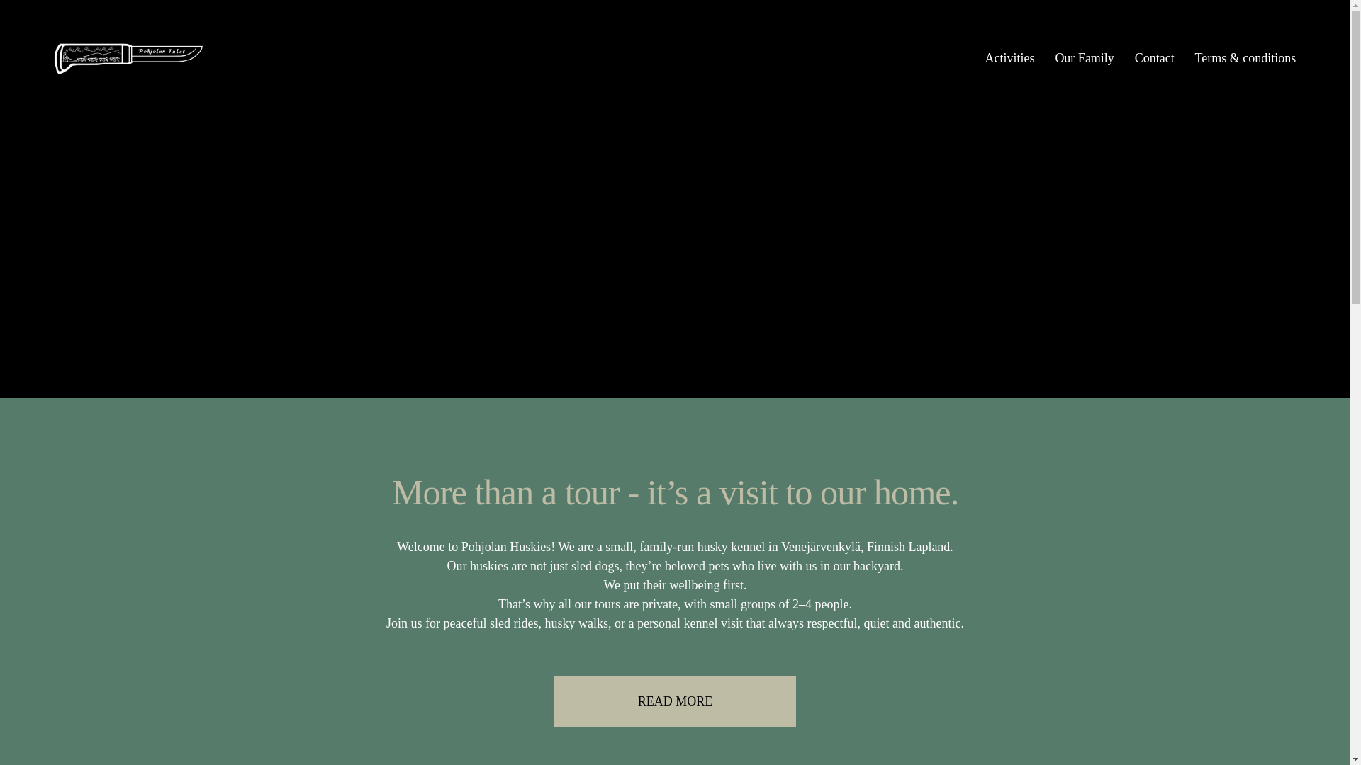 website screenshot of https://pohjolanhuskies.com/