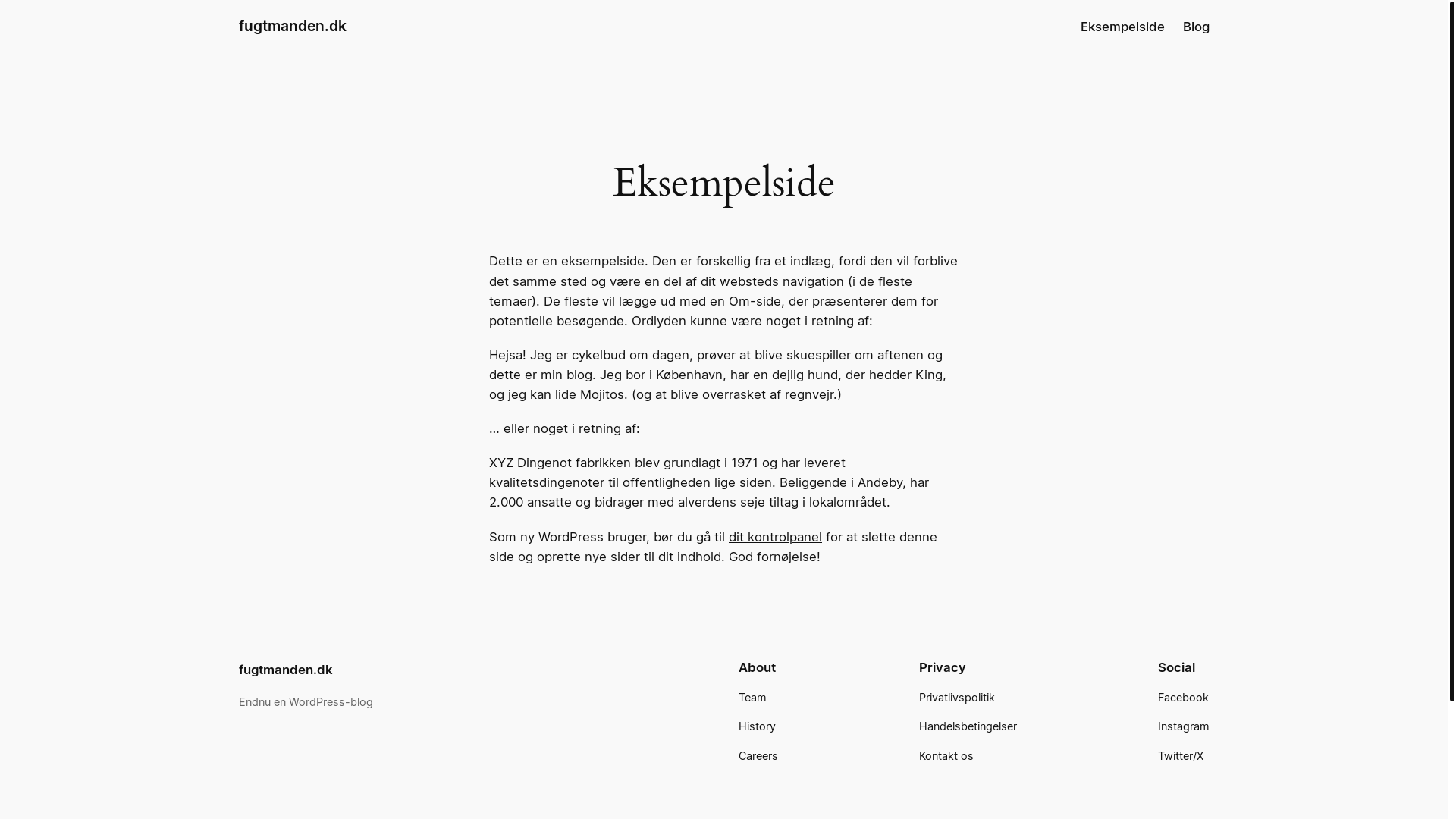 website screenshot of https://fugtmanden.dk/