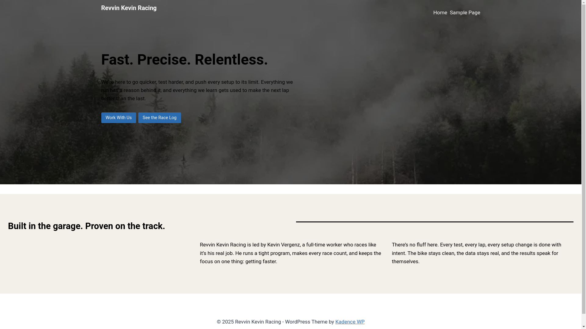 website screenshot of https://revvinkevinracing.com/