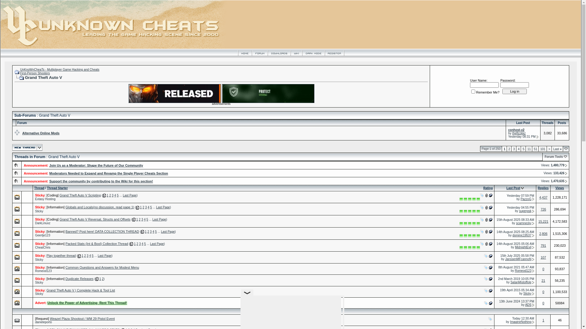 website screenshot of https://www.unknowncheats.me/forum/grand-theft-auto-v/