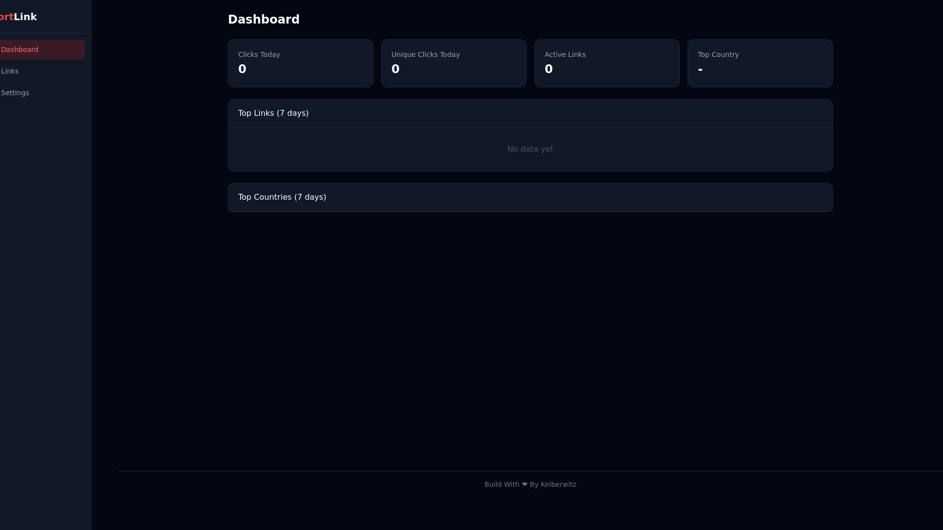 website screenshot of https://url-shortener-admin-9dd.pages.dev/