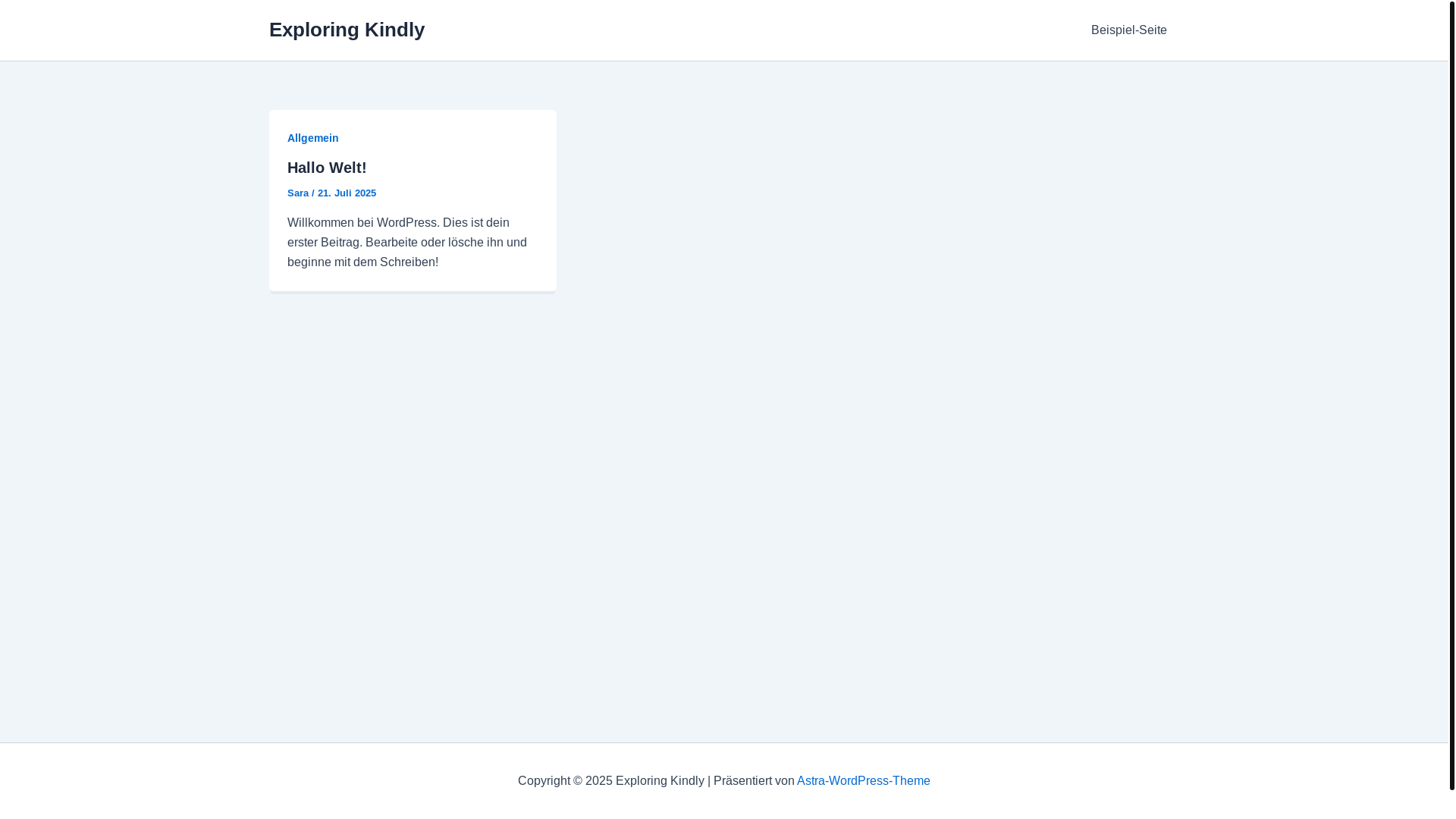 website screenshot of https://exploringkindly.de/