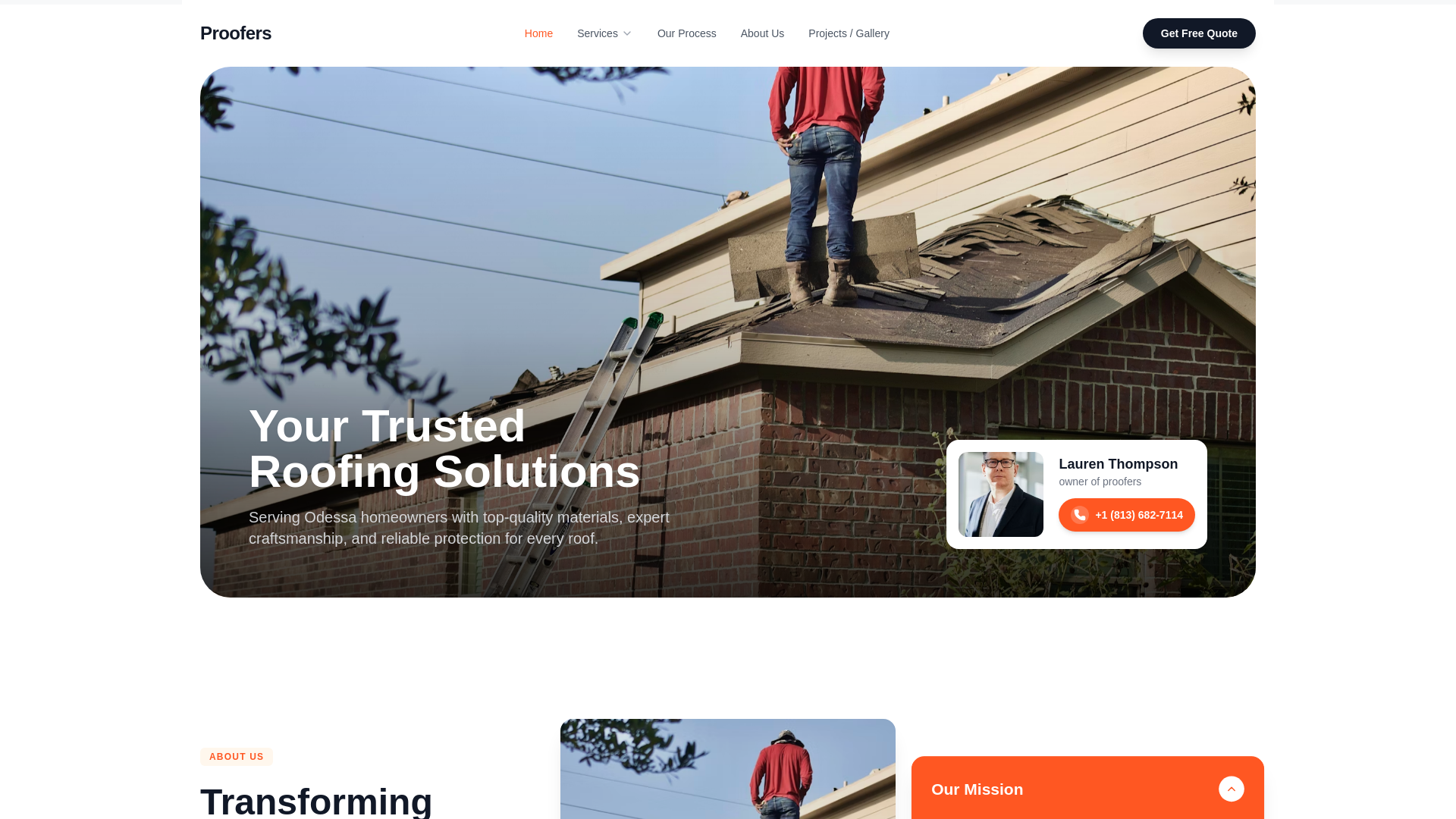 website screenshot of https://proofers-roofing.pages.dev/