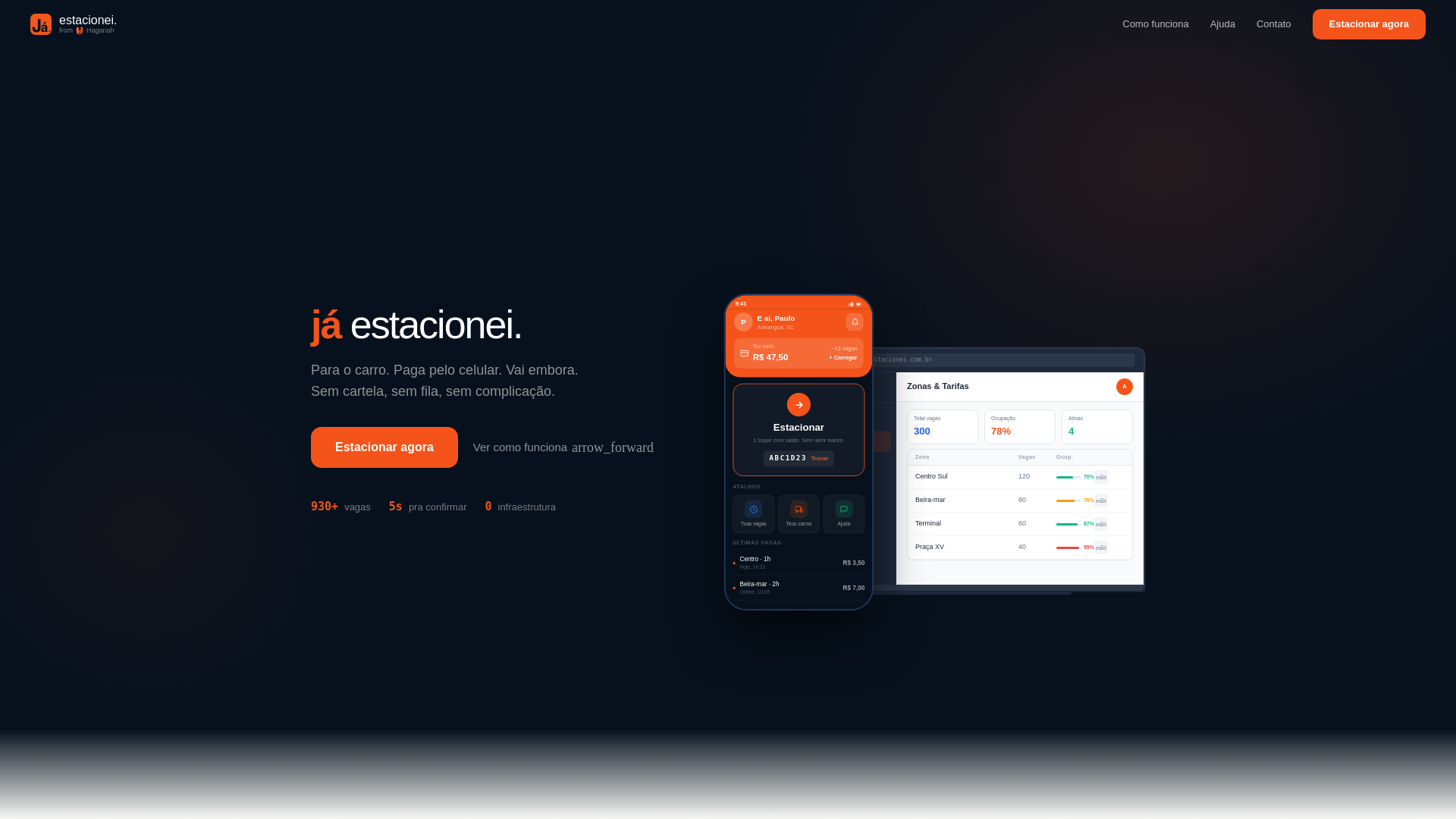 website screenshot of https://jaestacionei.com.br/