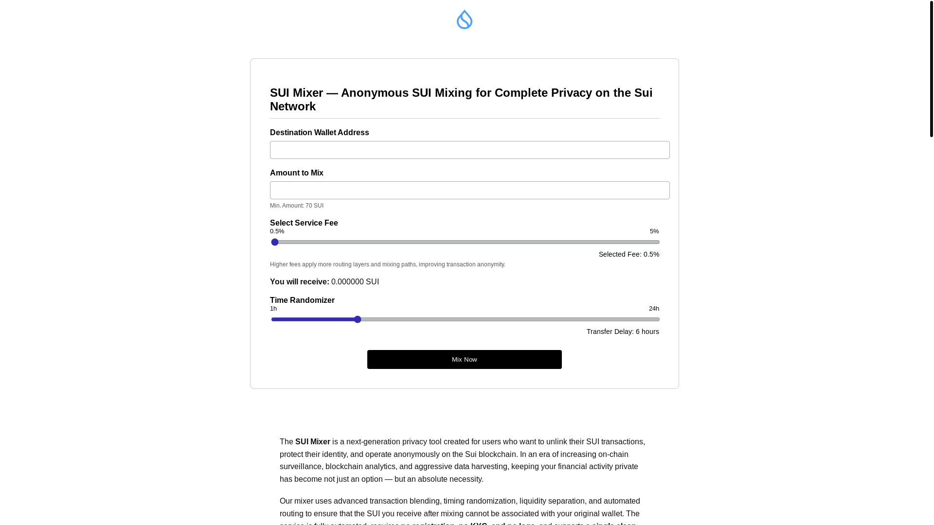website screenshot of https://www.suimixer.com/