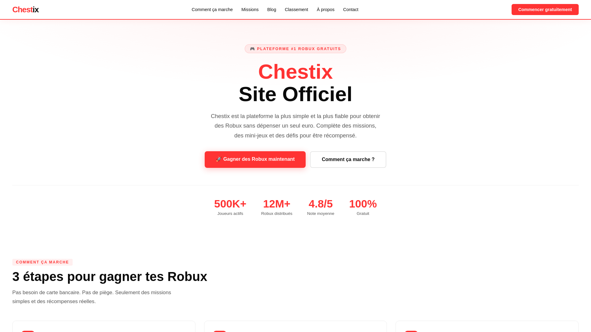 website screenshot of https://chestix.online