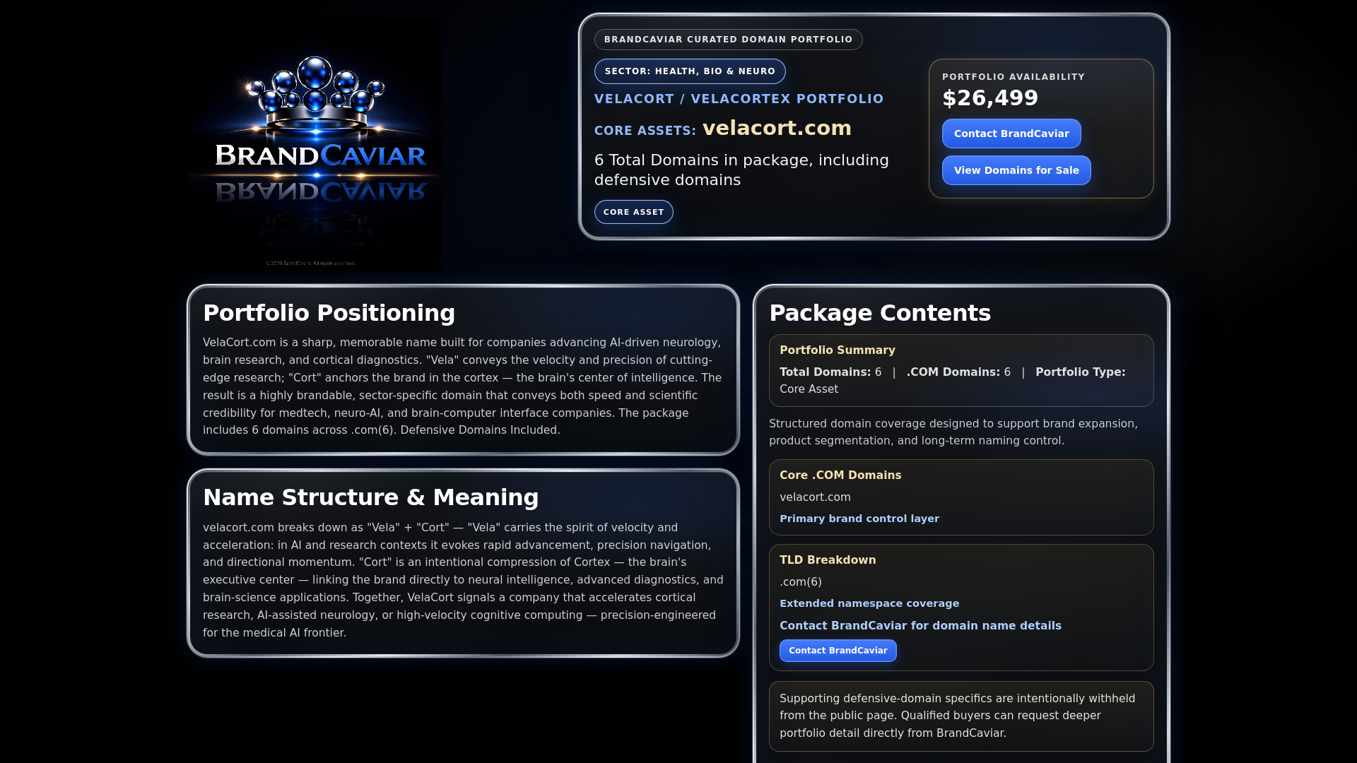 website screenshot of https://velacortex.com/