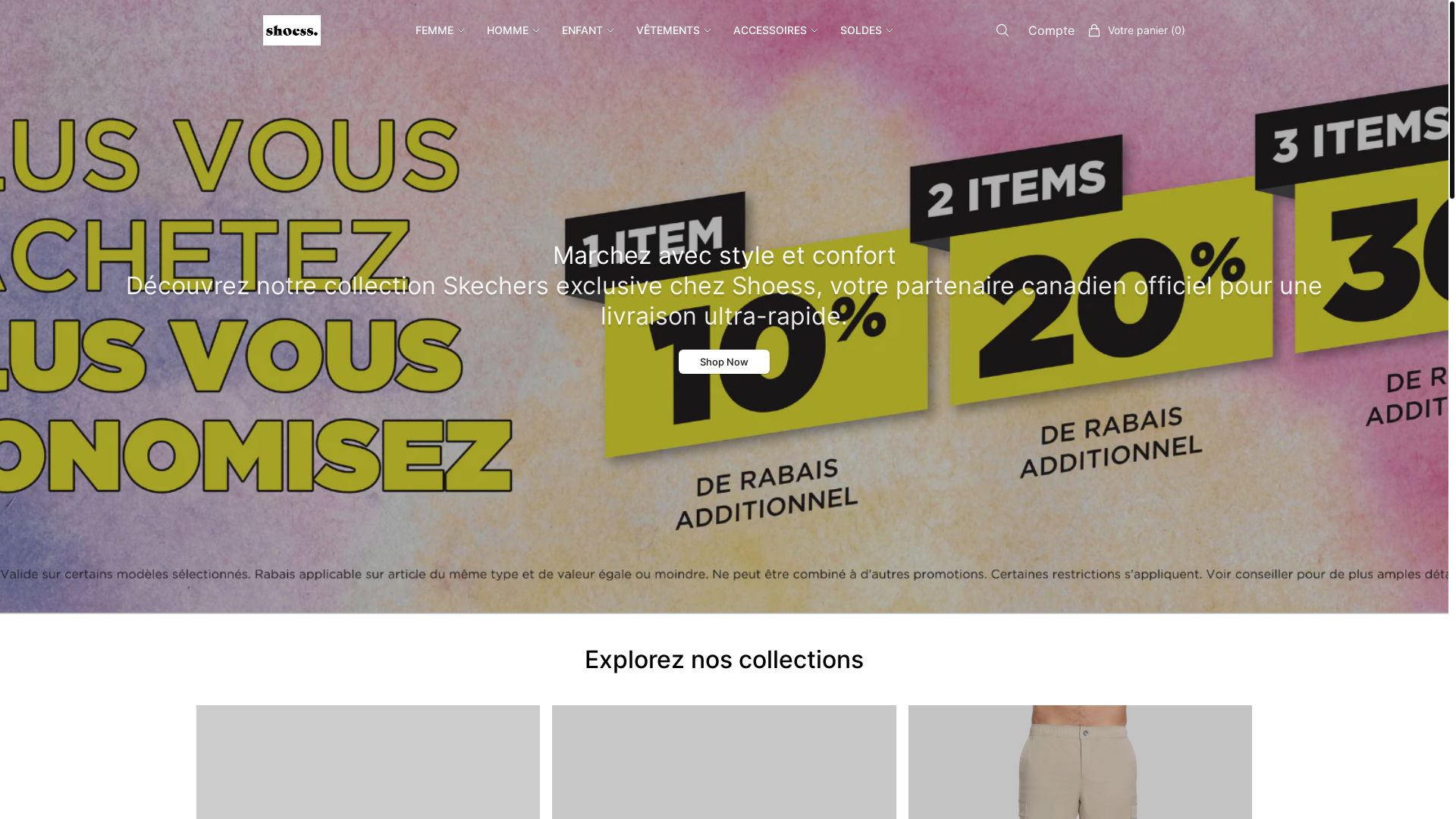 website screenshot of https://shoessstore.shop