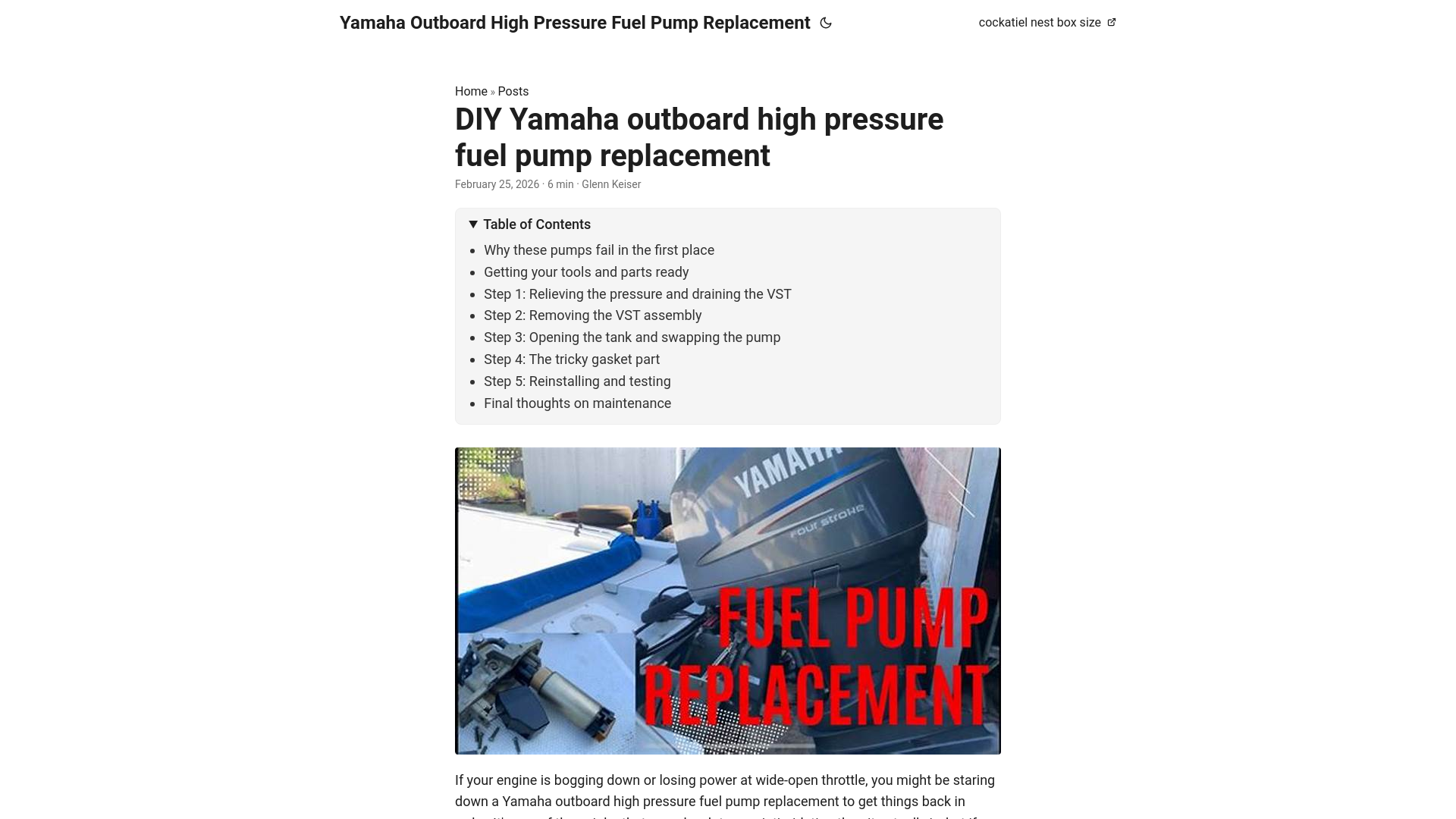 website screenshot of https://yamaha-outboard-high-pressure-fuel-pump-replacement.pages.dev/