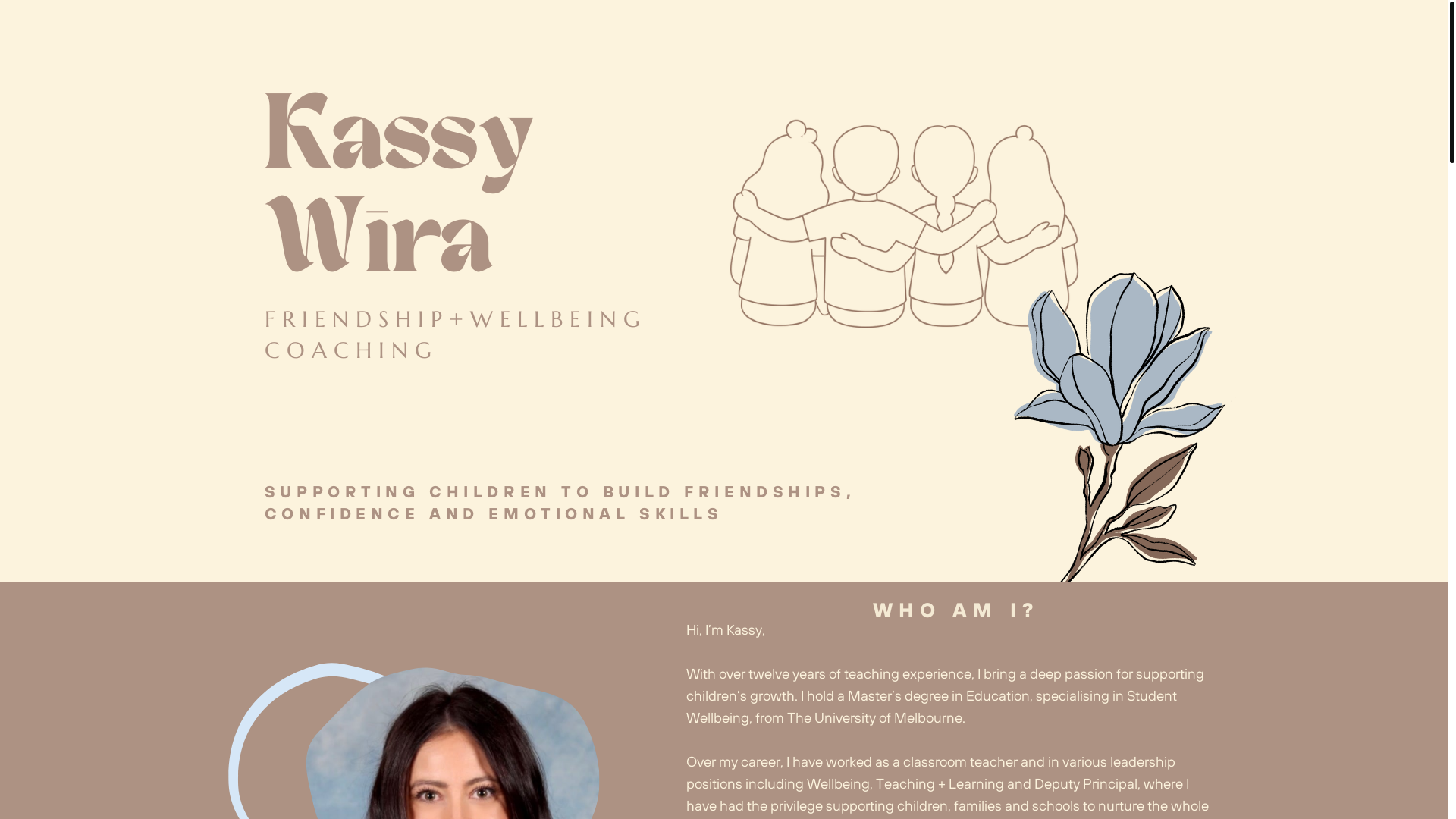 website screenshot of https://friendshipandwellbeingcoaching.com/
