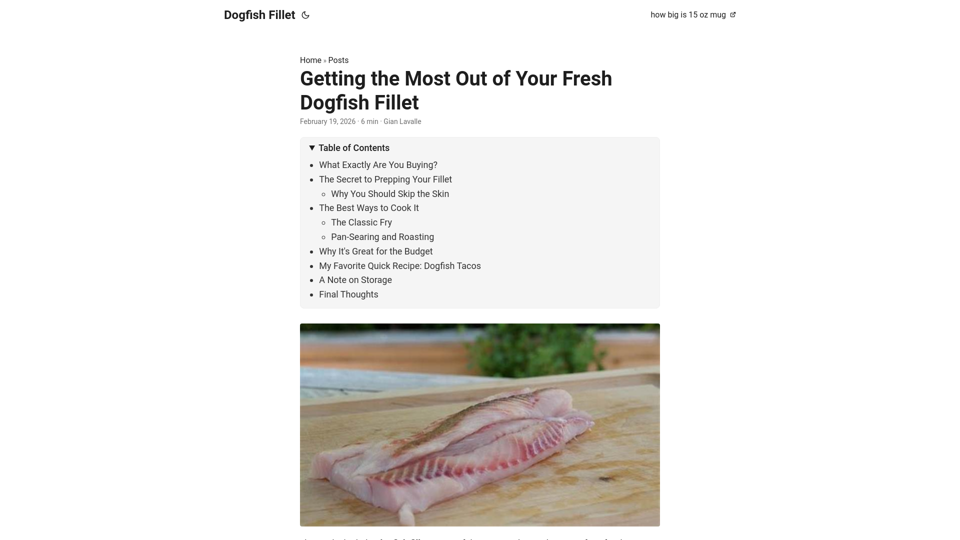 website screenshot of https://dogfish-fillet.pages.dev/