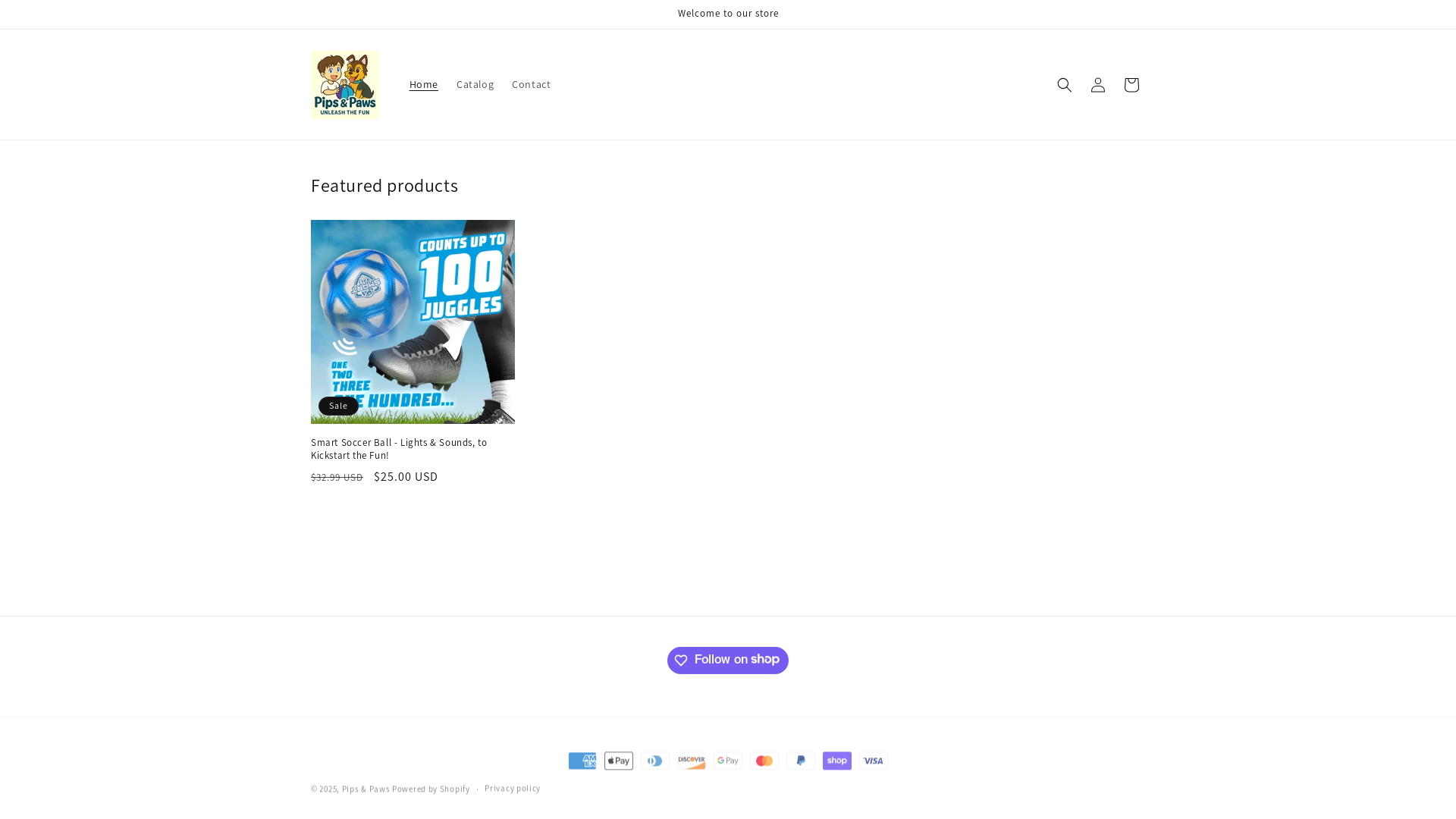 website screenshot of https://pipsandpaws.com/