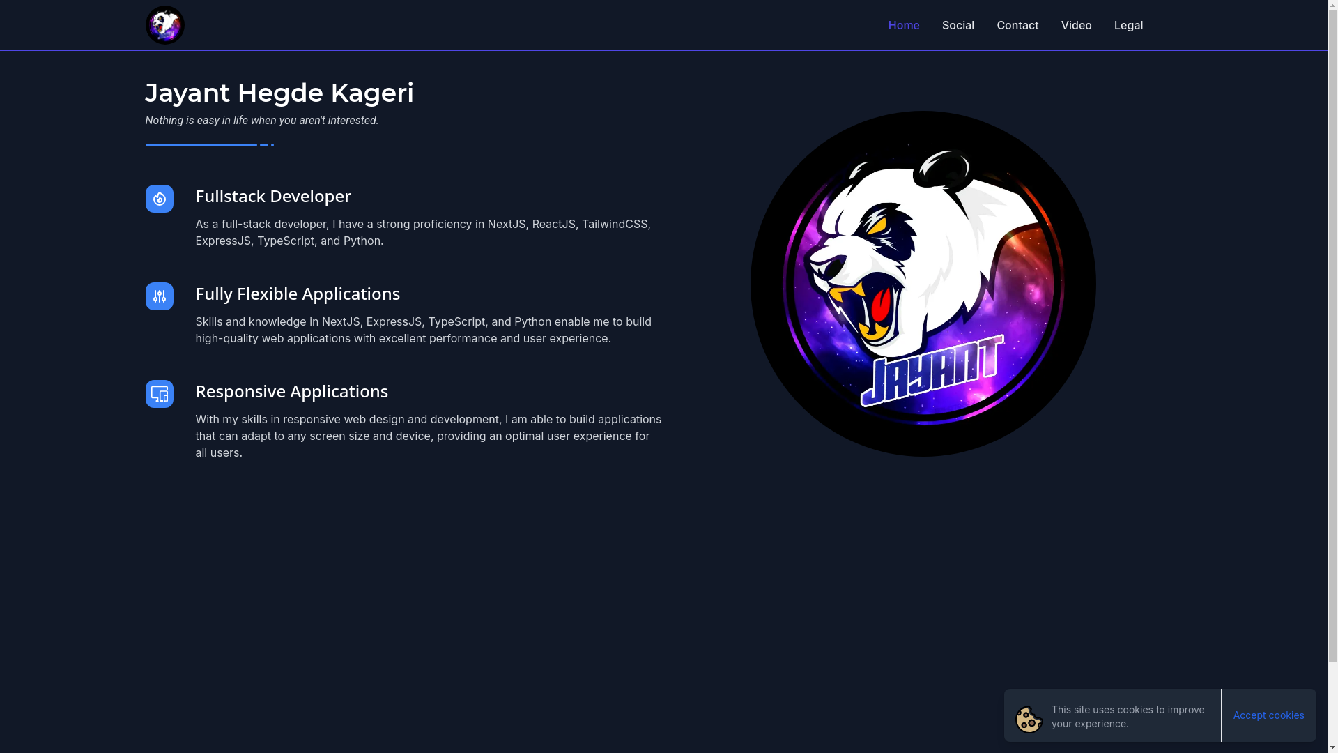 website screenshot of https://jayantkageri.pages.dev/