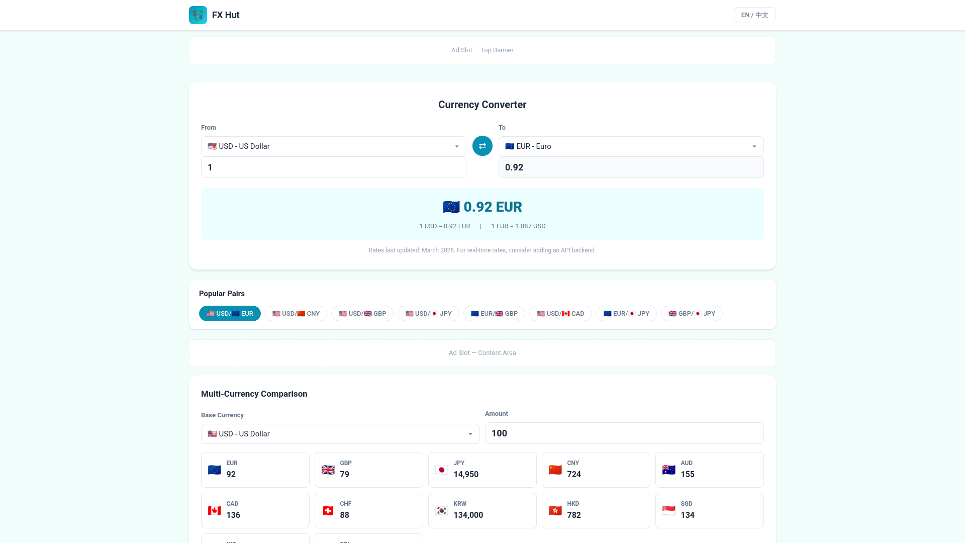 website screenshot of https://fxhut.pages.dev/