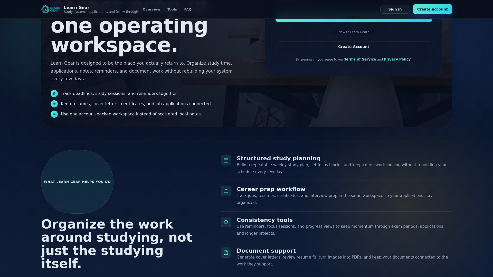 website screenshot of https://learngear.pages.dev/