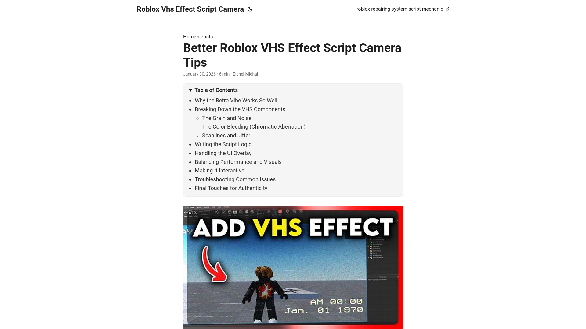 website screenshot of https://roblox-vhs-effect-script-camera.pages.dev/