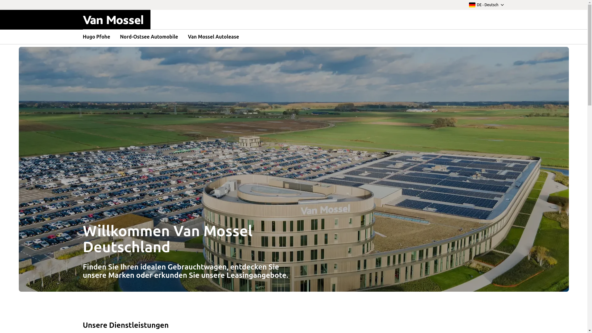 website screenshot of https://vanmossel-de-staging.pages.dev/
