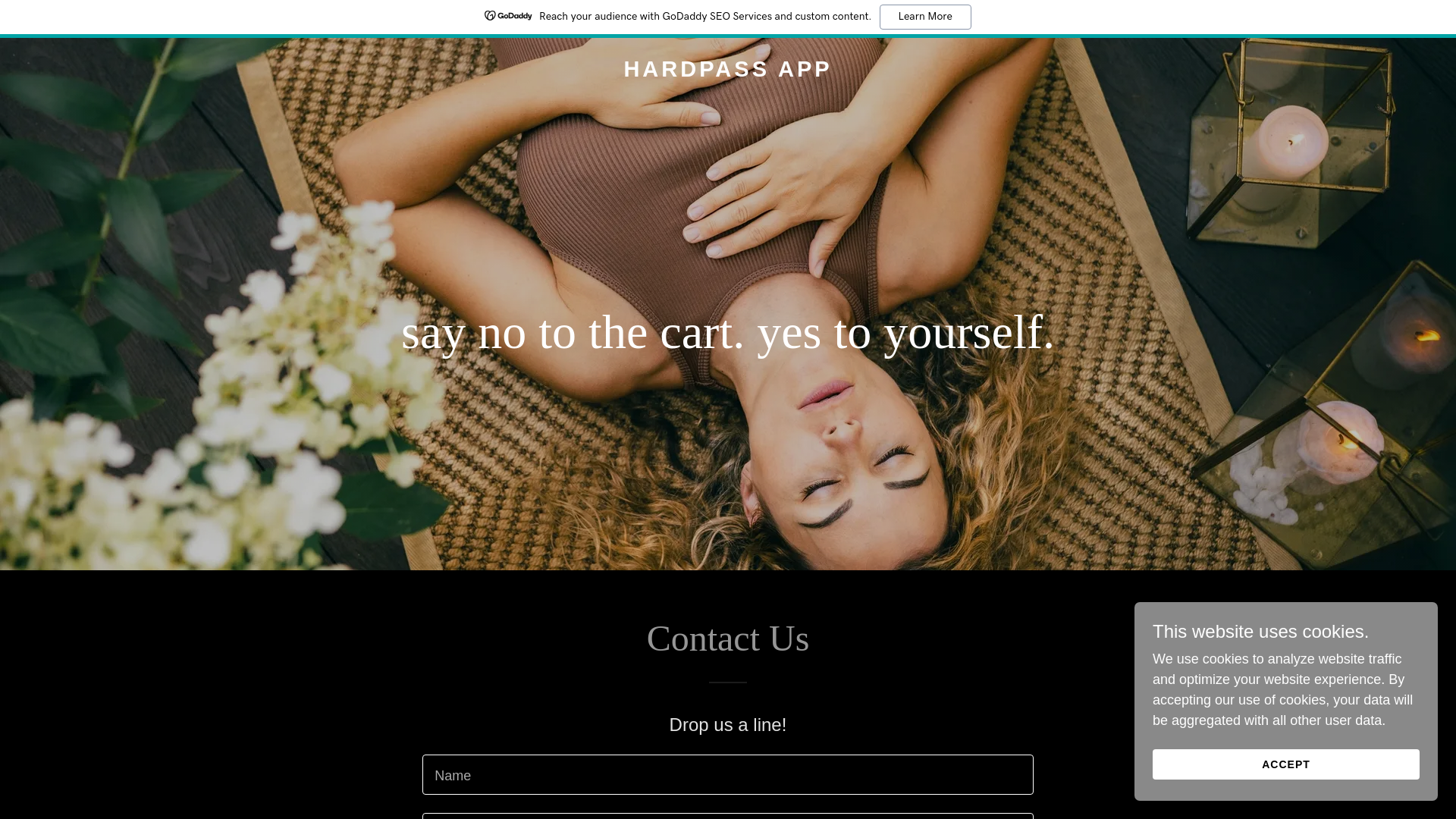 website screenshot of https://hardpassapp.com/