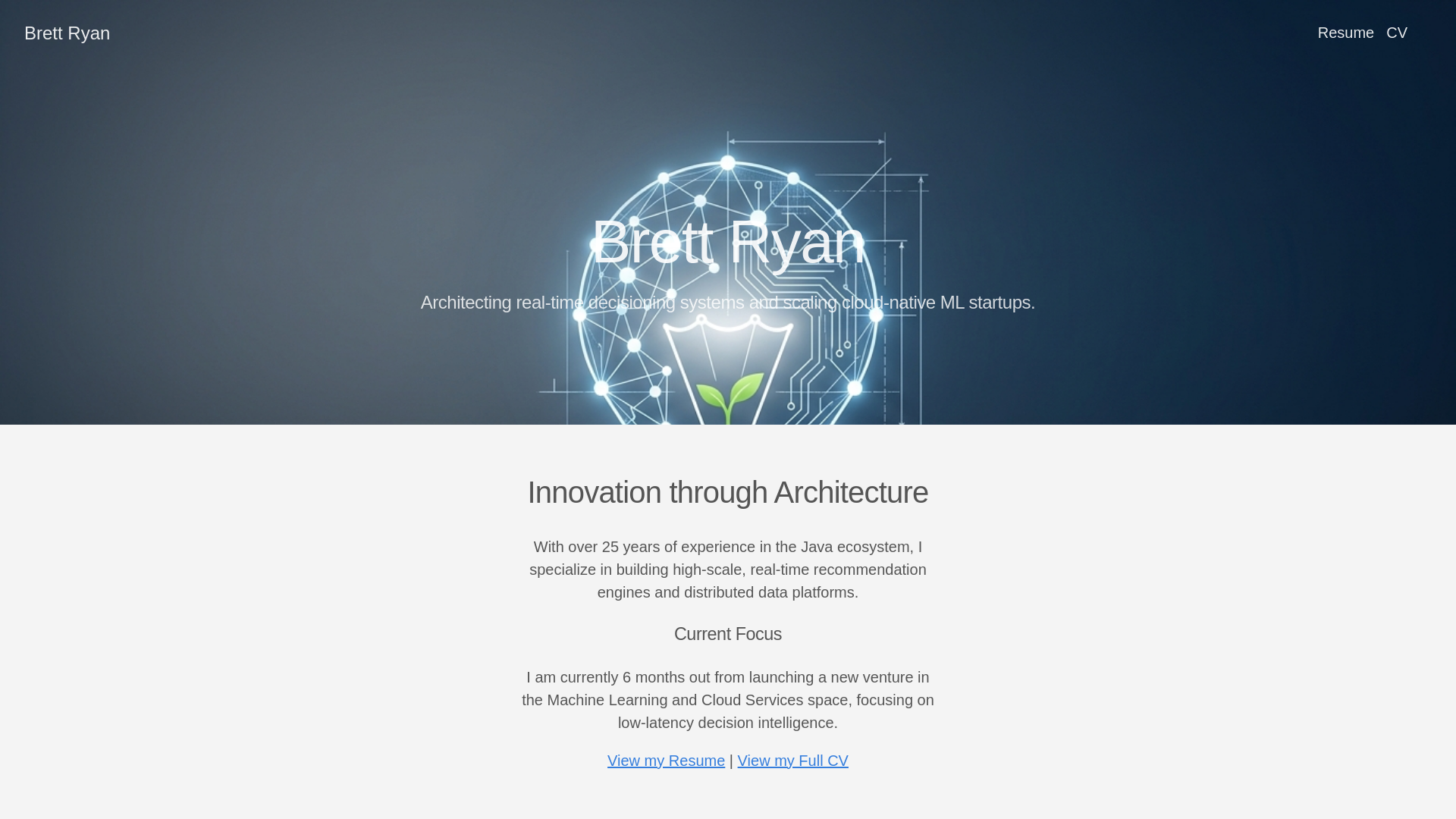 website screenshot of https://brettryan.dev/