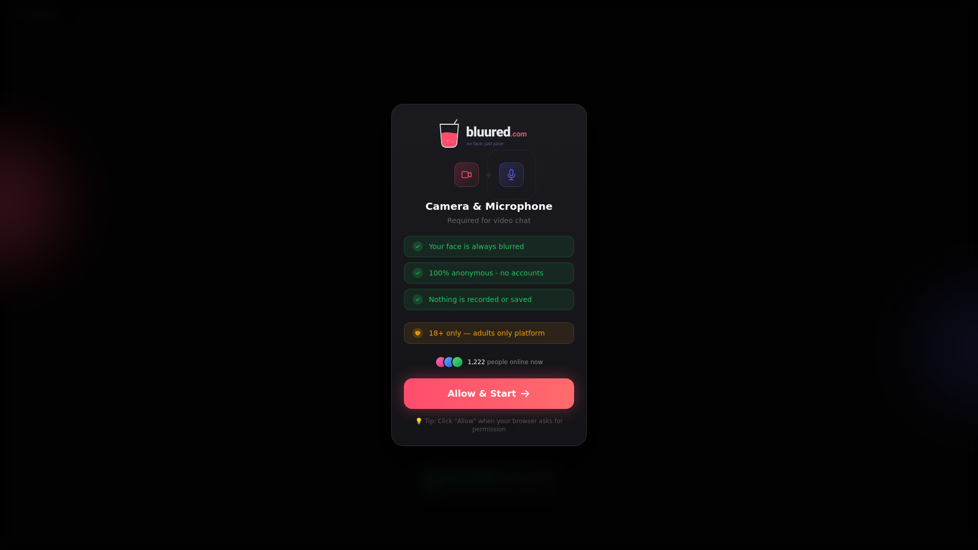 website screenshot of https://app.bluured.com/