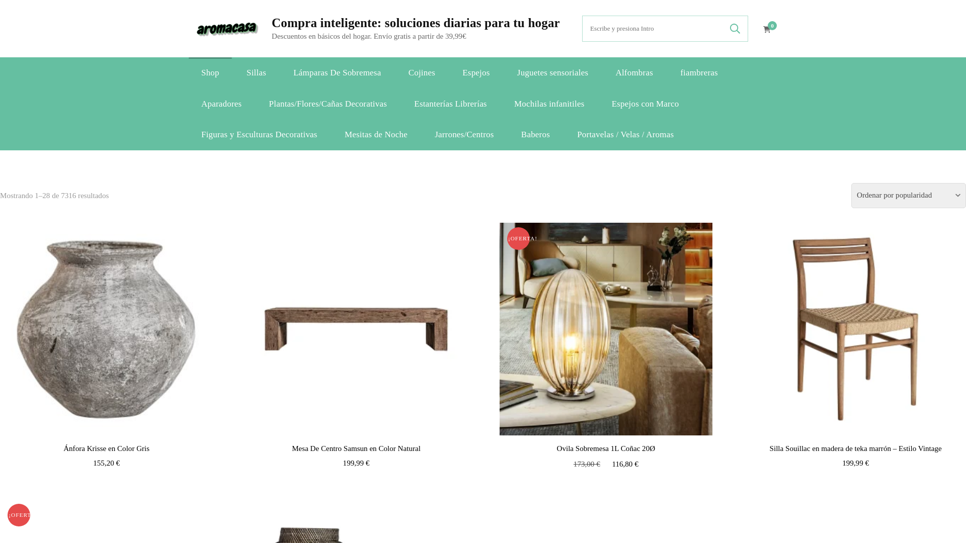 website screenshot of https://aromacasa.es/