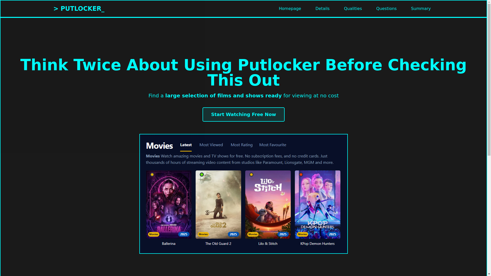 website screenshot of https://putlocker-pid8.pages.dev/